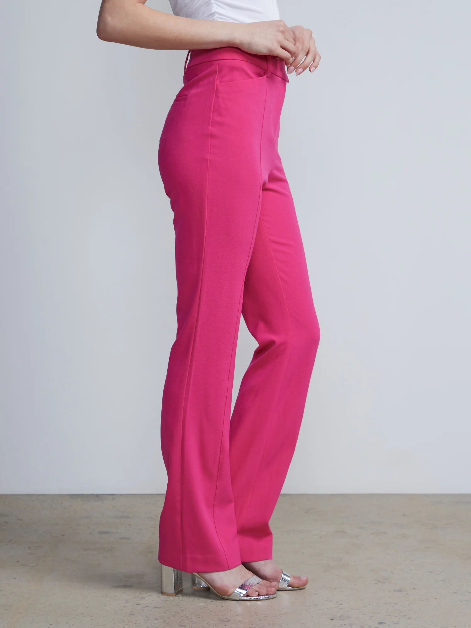 Petite High-Waisted Pintuck Bootcut Pant - Essential Stretch - Image 8