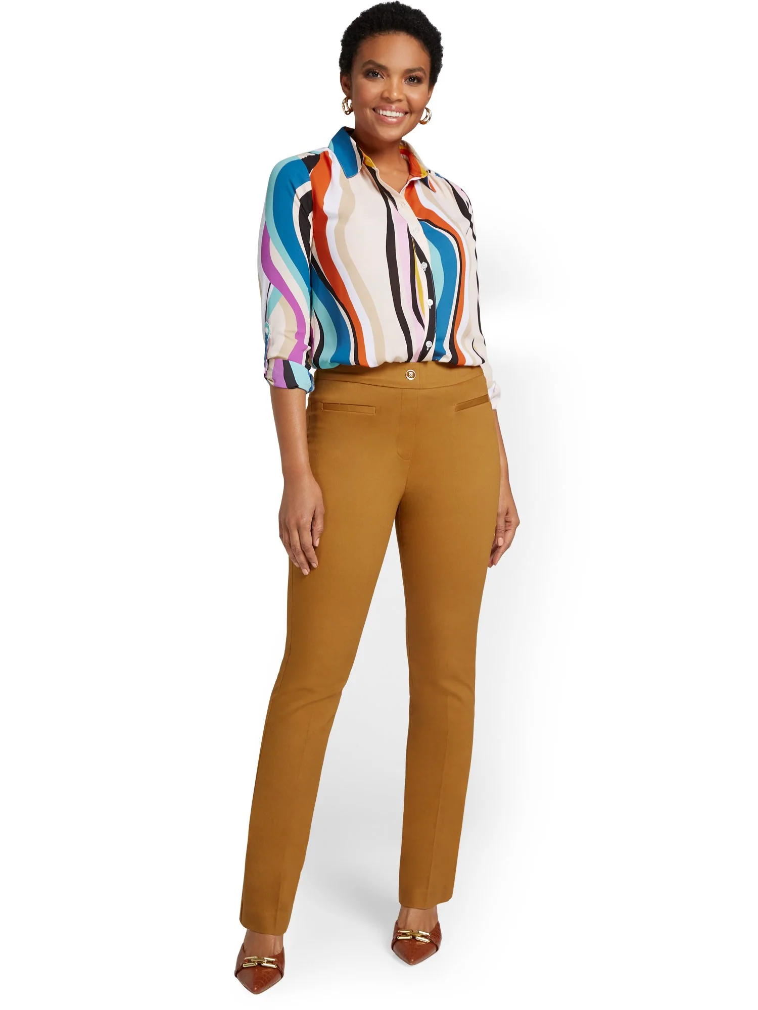 Petite High-Waisted Pull-On Bootcut Pant - NY&Chic Collection - Image 10