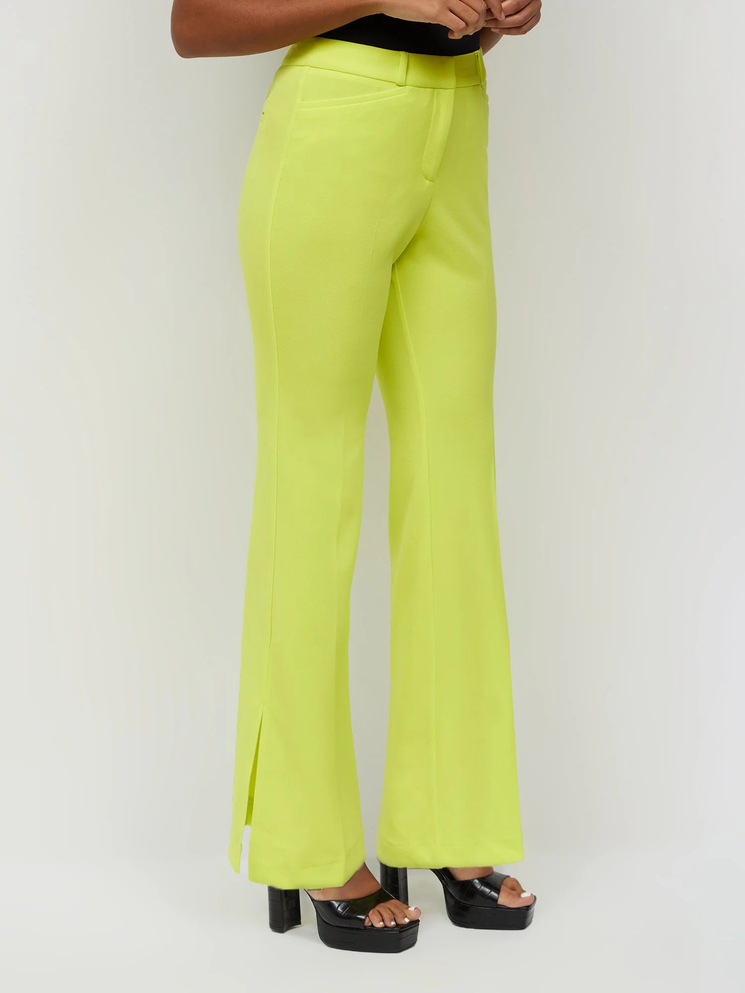Petite High-Waisted Slit-Hem Flare Pant - Magic Crepe® - Image 8