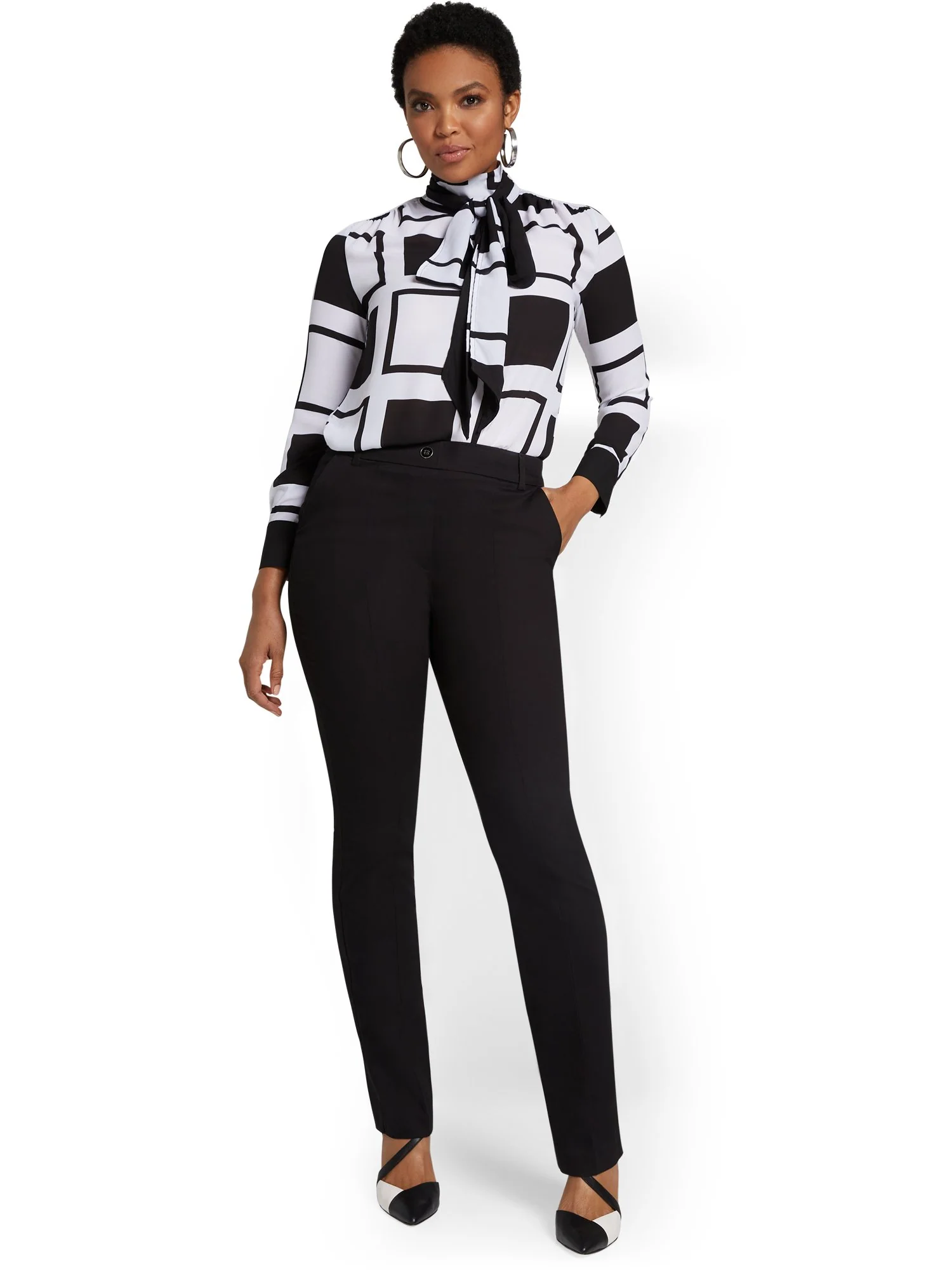 Petite High-Waisted Straight-Leg Pant - NY&Chic Collection - Image 3