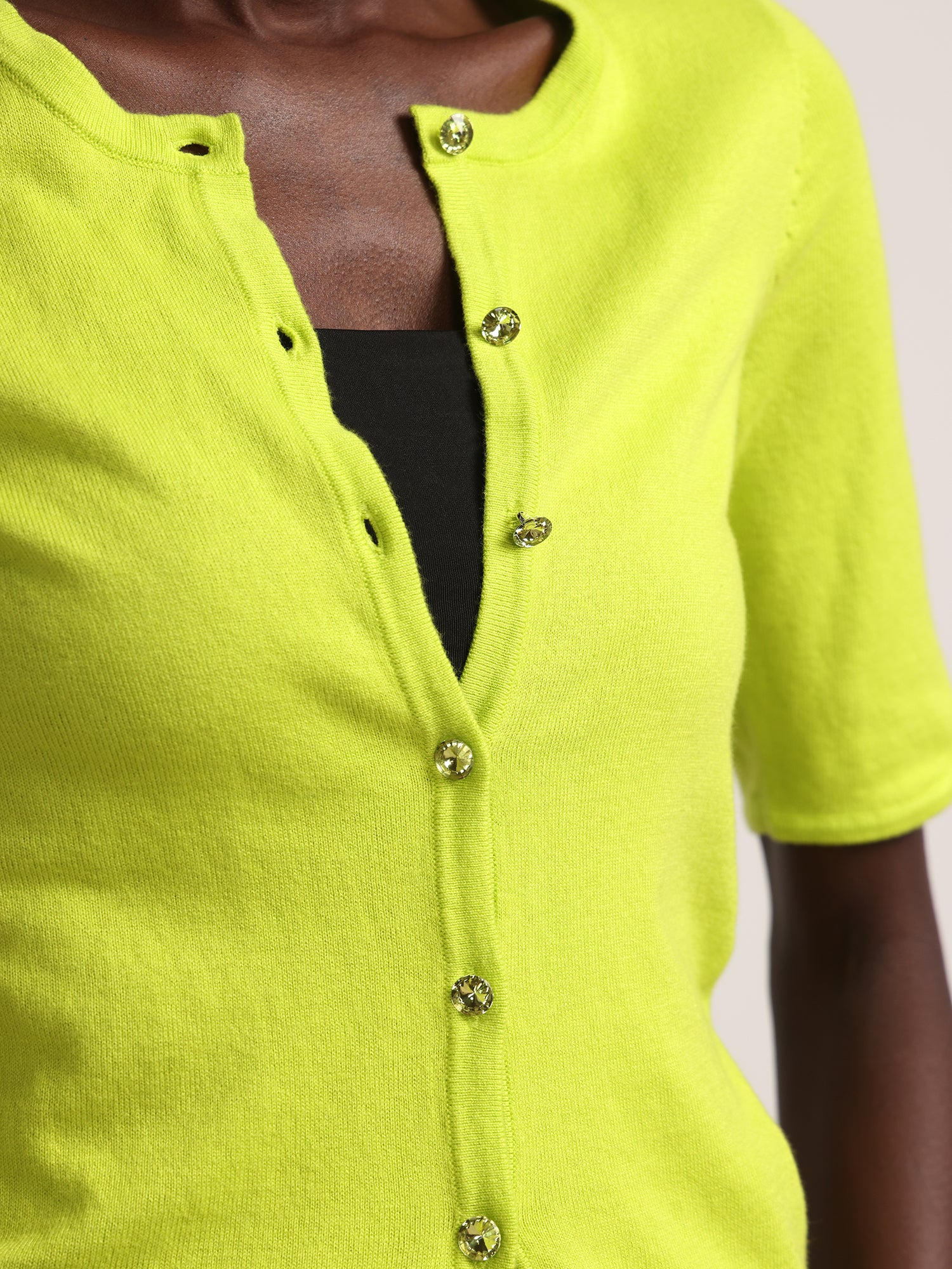 Petite Jeweled-Button Chelsea Crewneck Cardigan - Image 25