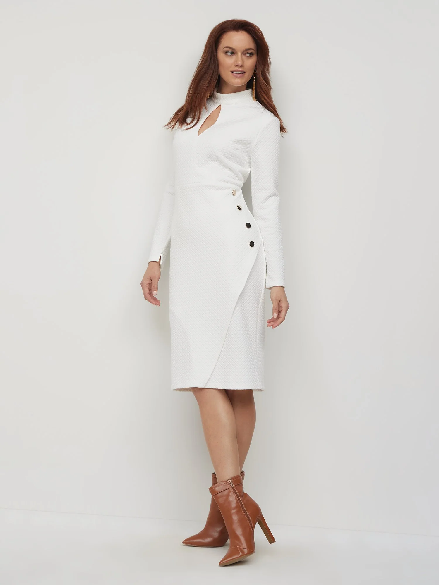 Petite Keyhole Cut-Out Sheath Dress