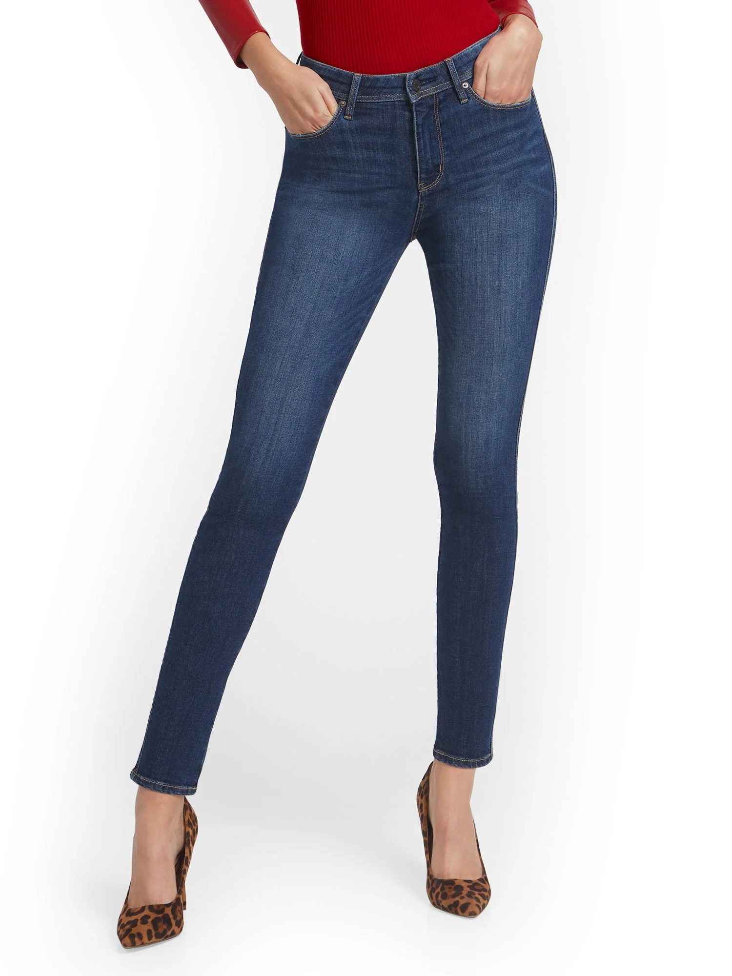 Petite Lexi High-Waisted Super-Skinny Jeans - Medium Indigo
