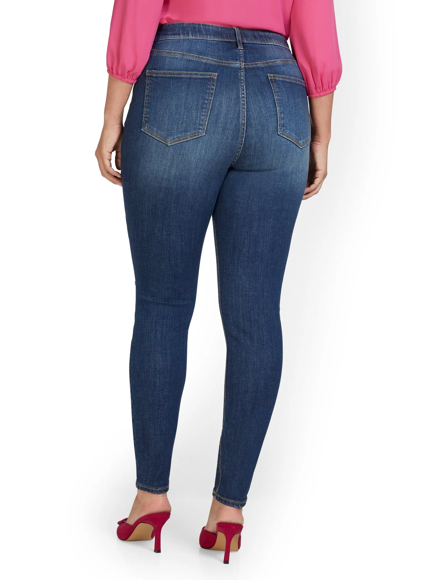 Petite Lexi High-Waisted Super-Skinny Jeans - Medium Wash - Image 3