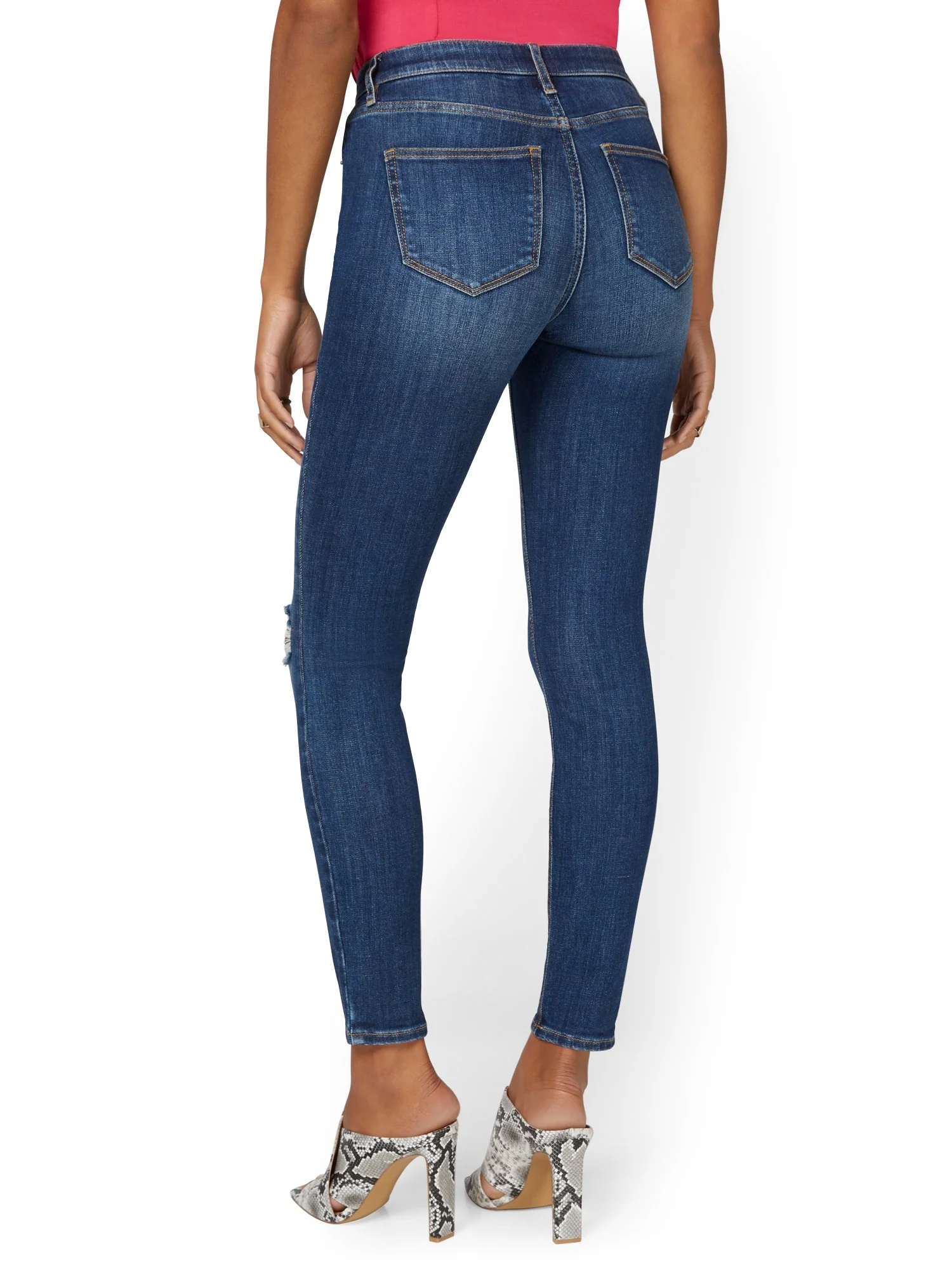 Petite Lexi High-Waisted Super-Skinny Jeans - Medium Wash - Image 4