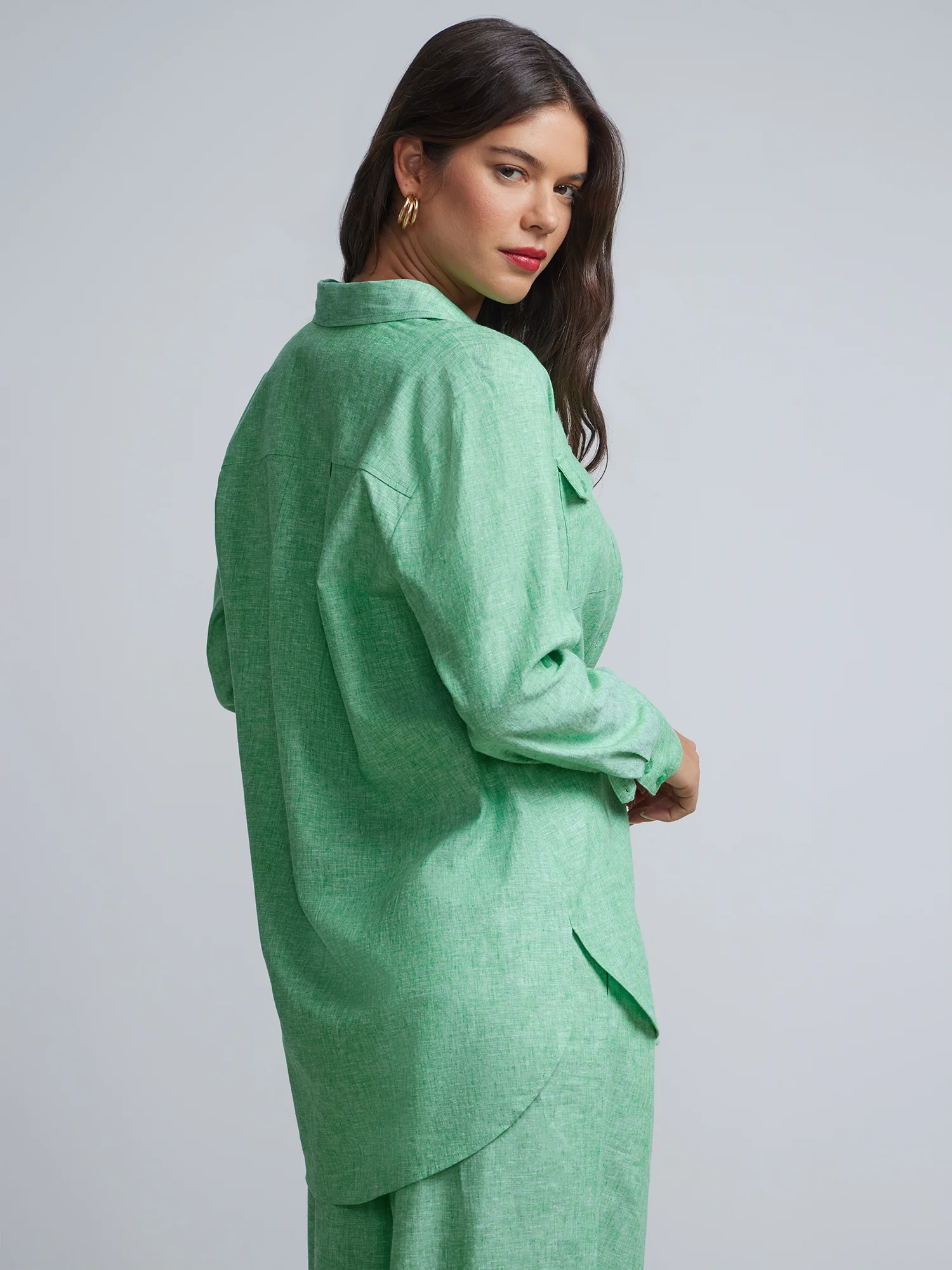 Petite Linen-Blend Boyfriend Button-Front - NY&C Madison Shirt® - Image 13