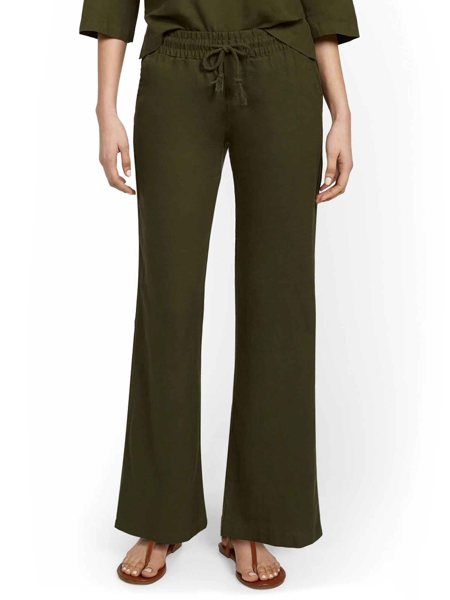 Petite Linen-Blend High-Waisted Drawstring Pant - Image 8