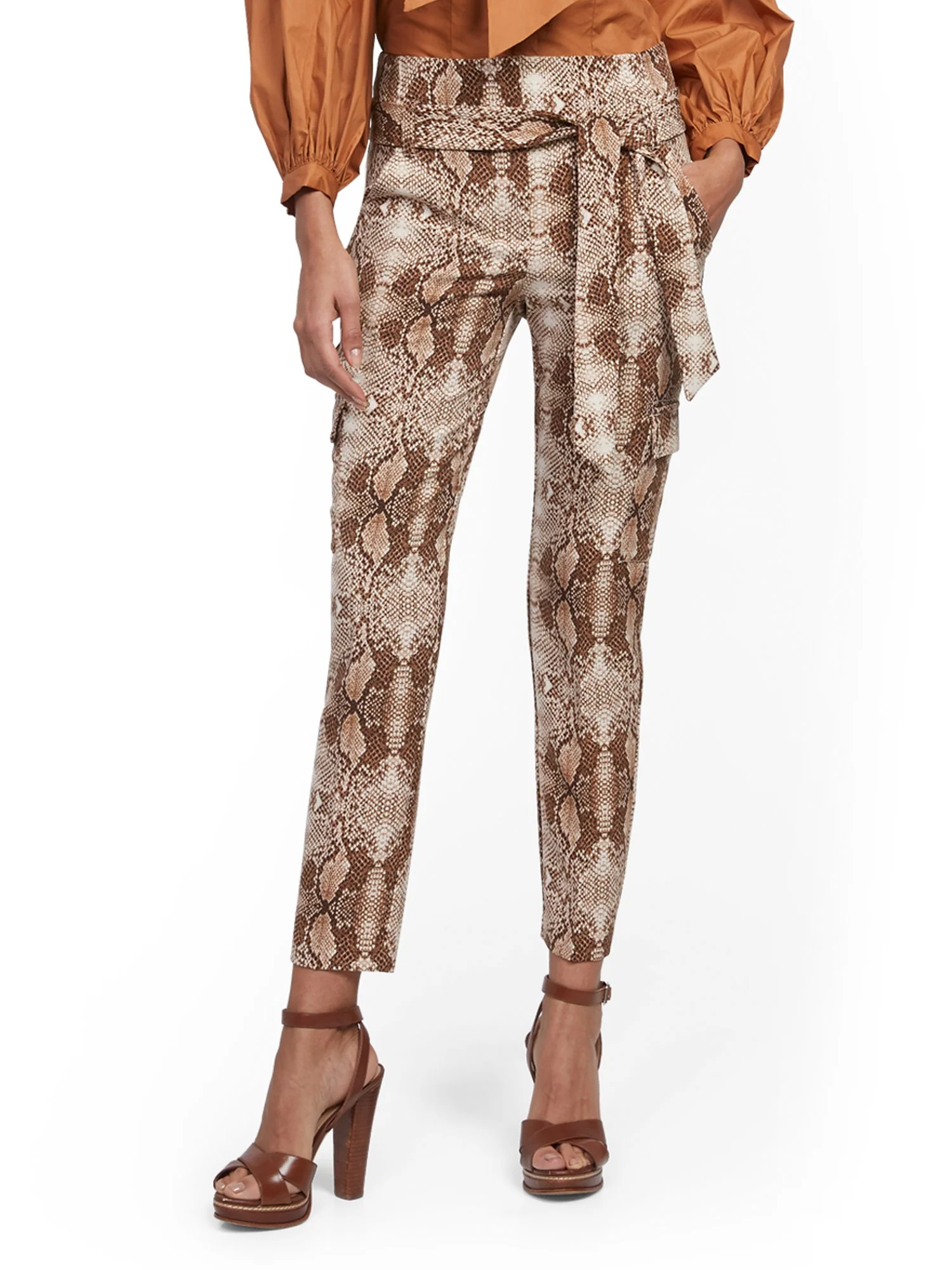 Petite Madie Cargo Pant - Snake-Print - 7th Avenue