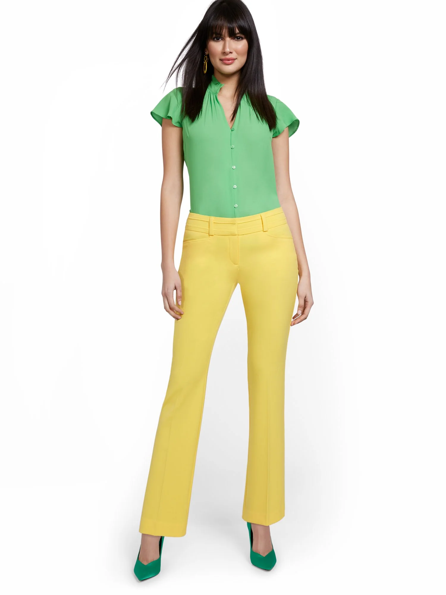 Petite Mid-Rise Modern Fit Barely Bootcut Pant - Essential Stretch - Image 12