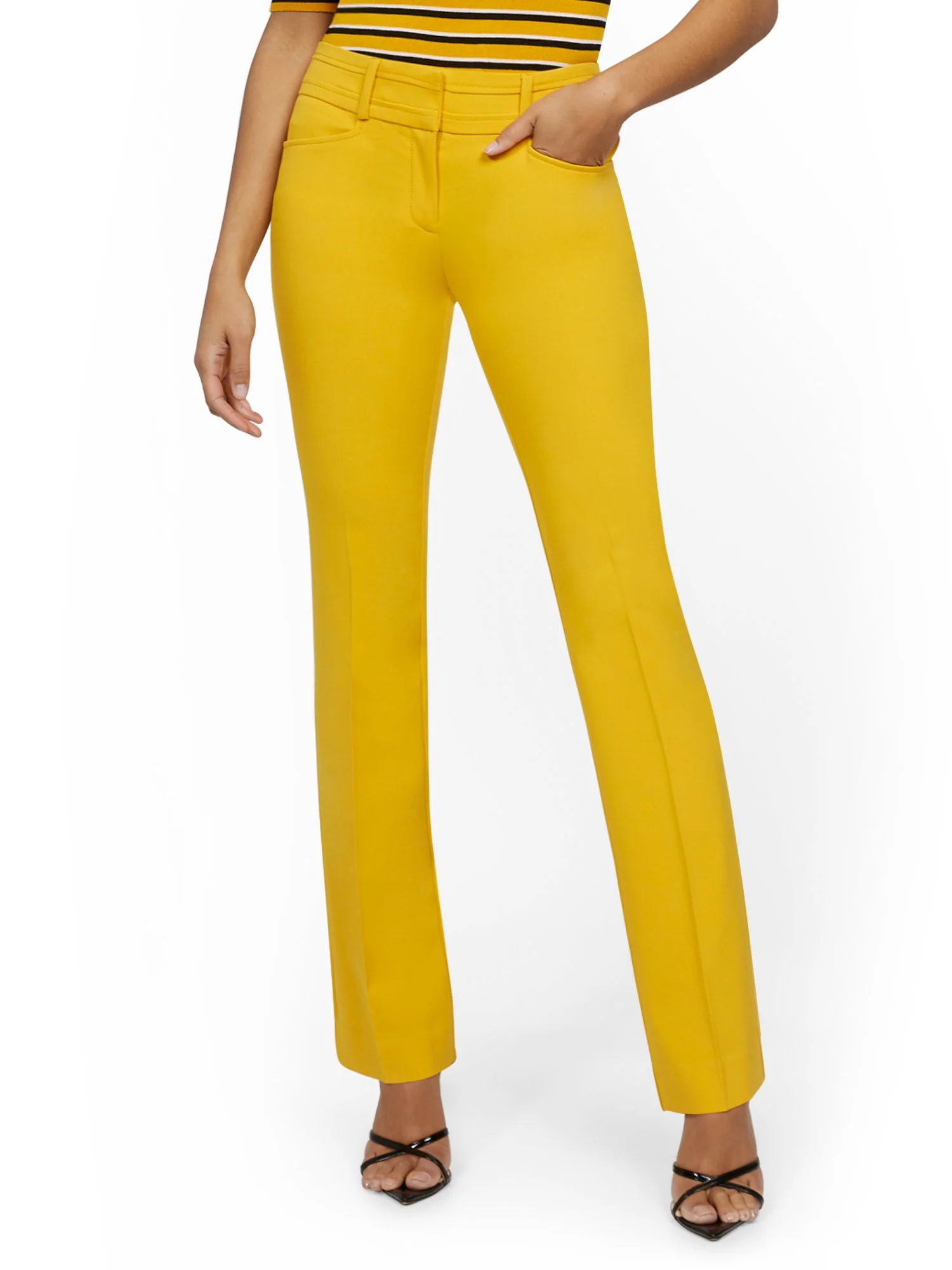 Petite Mid-Rise Modern Fit Barely Bootcut Pant - Essential Stretch - Image 18