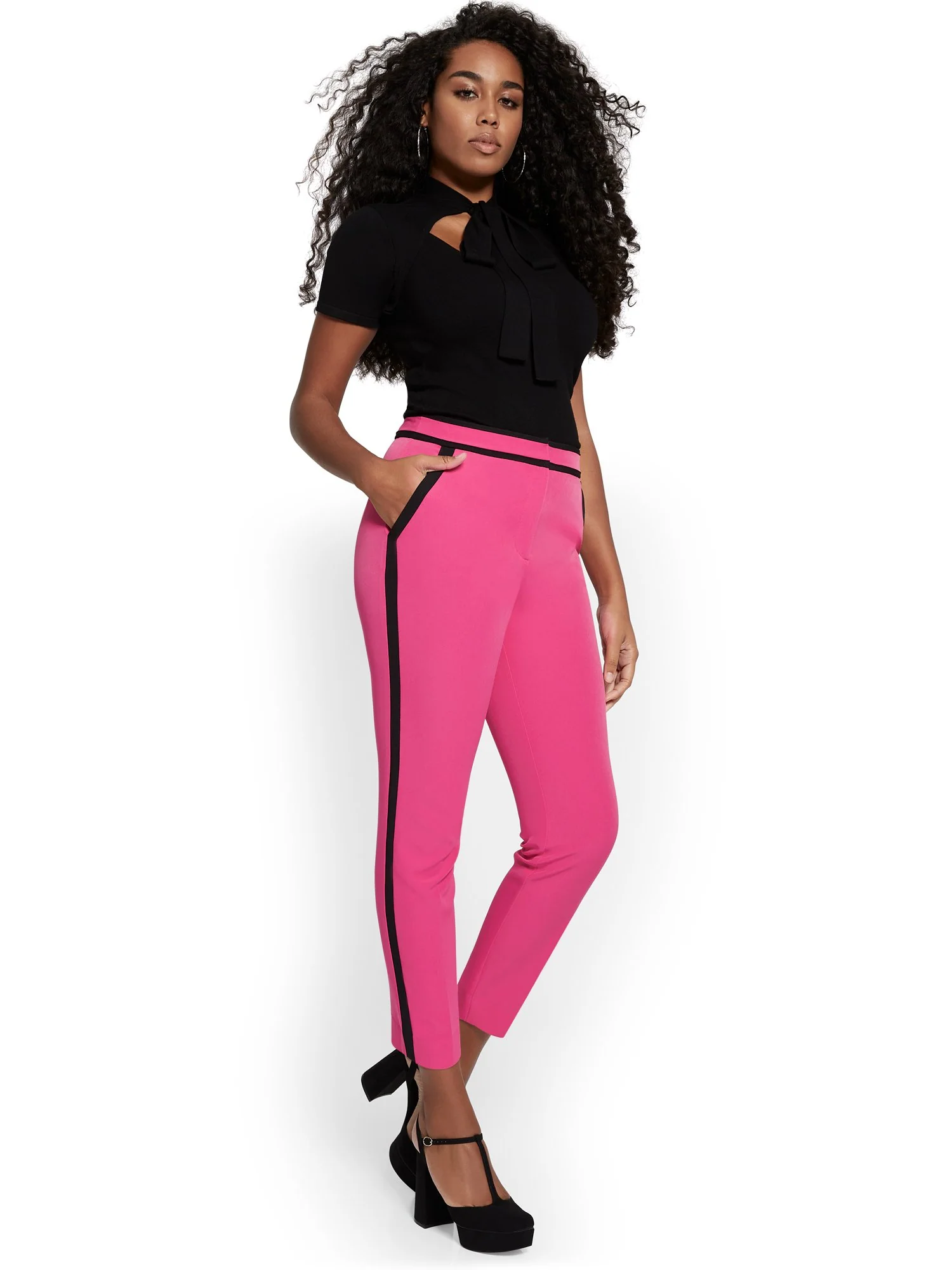 Petite Mid-Rise Side-Stripe Ankle Pant - Image 10