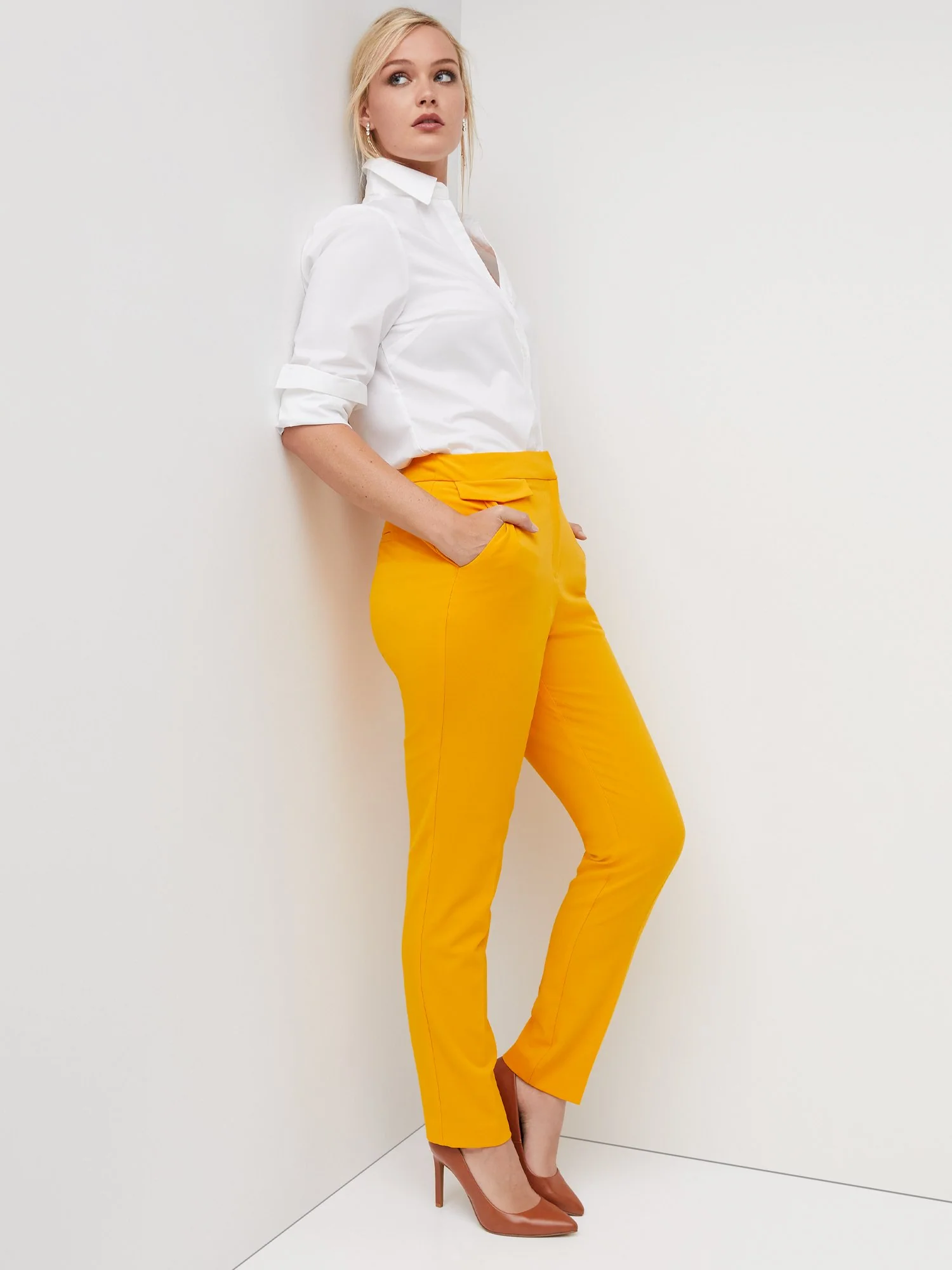 Petite Mid-Rise Slim-Leg Pant - Essential Stretch - Image 14