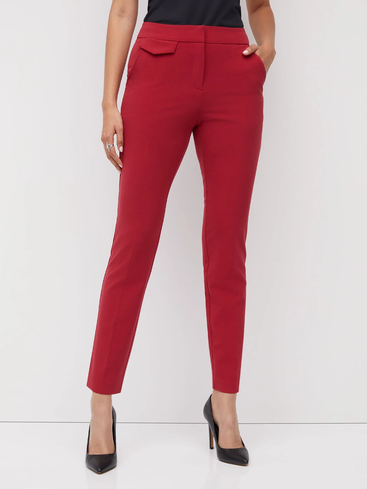 Petite Mid-Rise Slim-Leg Pant - Essential Stretch - Image 25