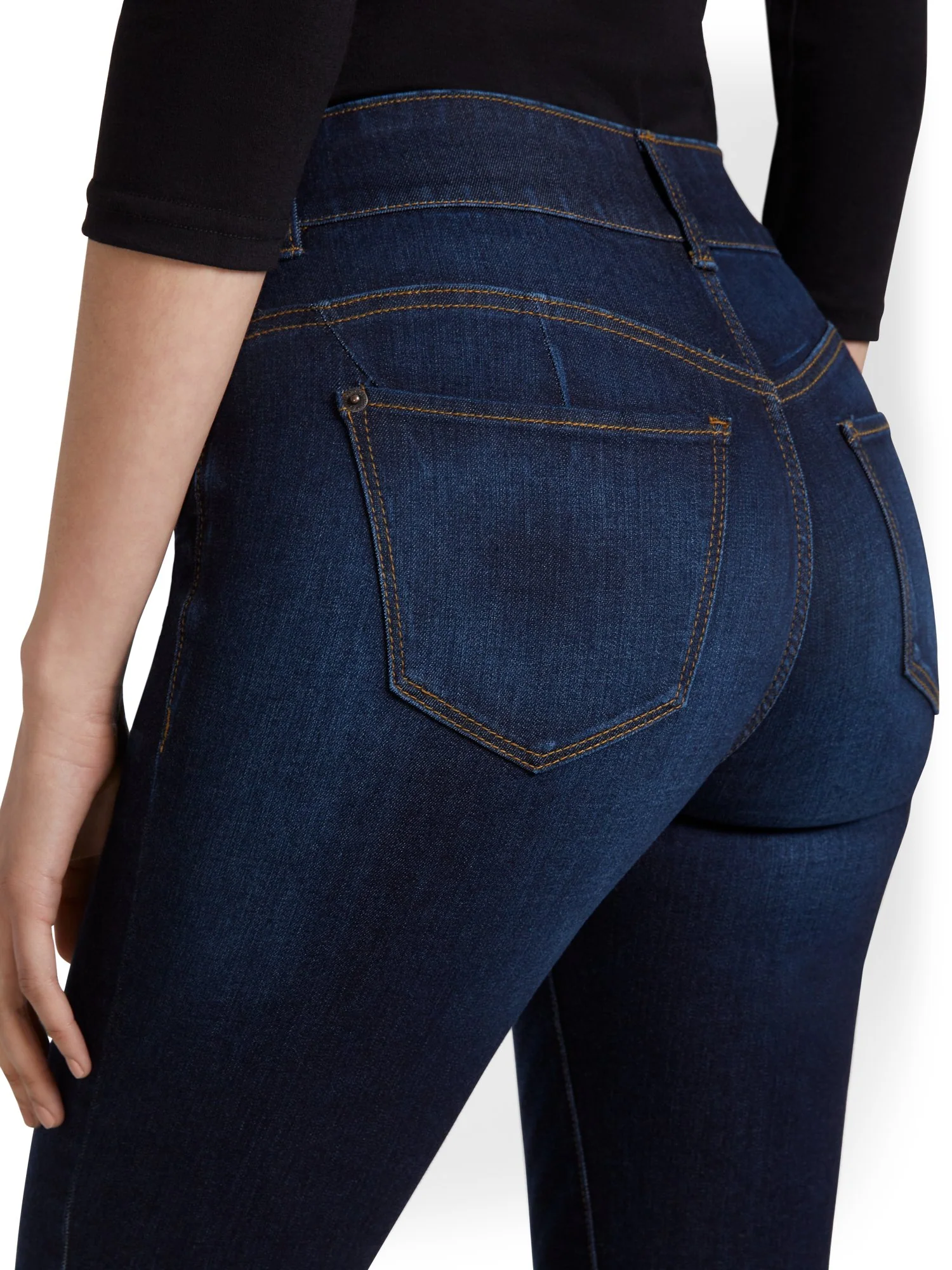 Petite Mya Curvy High-Waisted Bootcut Jeans - Dark Wash - Image 4