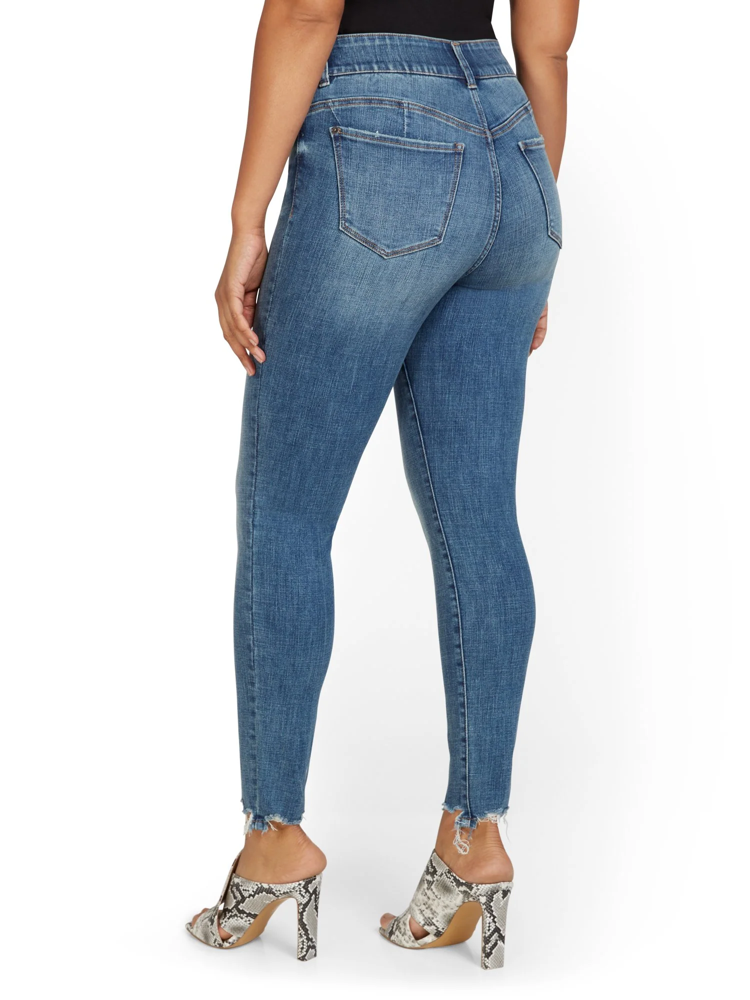 Petite Mya Curvy High-Waisted Super-Skinny Jeans - Medium Wash - Image 8