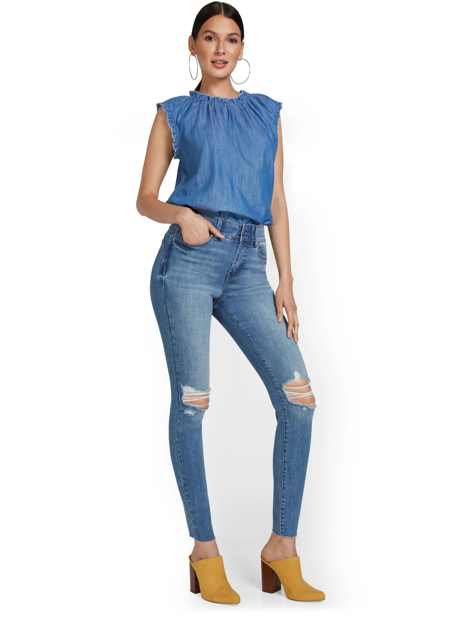 Petite Mya Curvy Ultra High-Waisted Super-Skinny Boost Jeans - Lindsay Wash - Image 5