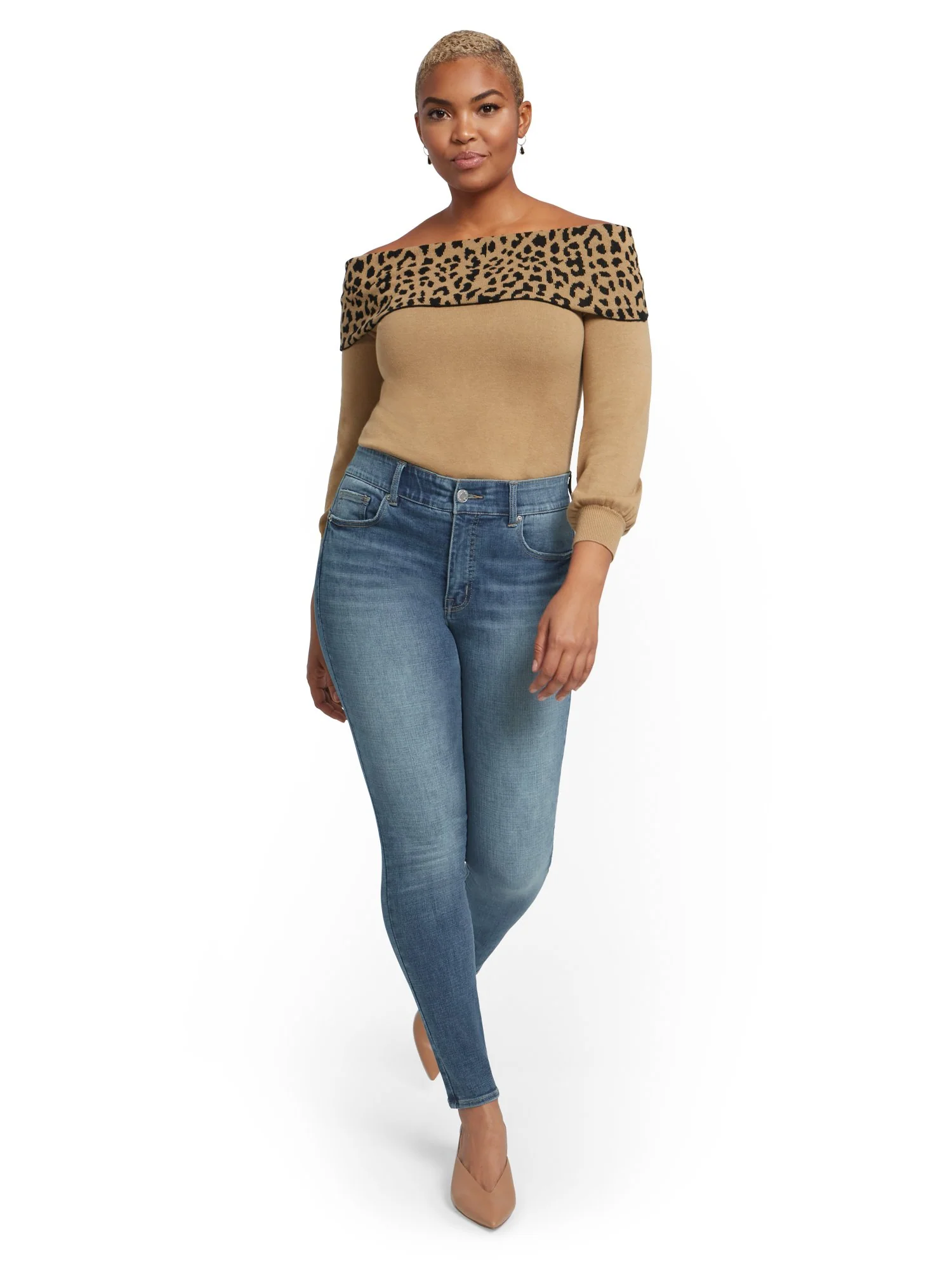 Petite Mya Super High-Waisted Shaping No Gap Super-Skinny Ankle Jeans - Light Wash - Image 4