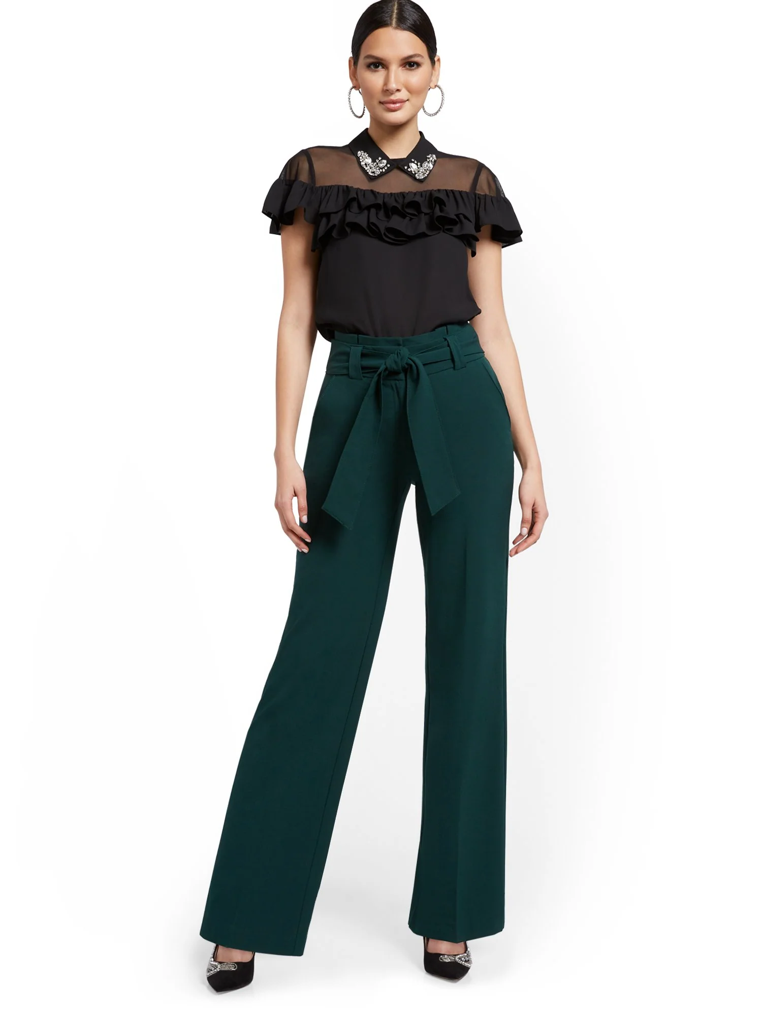 Petite Paperbag-Waist Wide-Leg Pant - 7th Avenue - Image 11