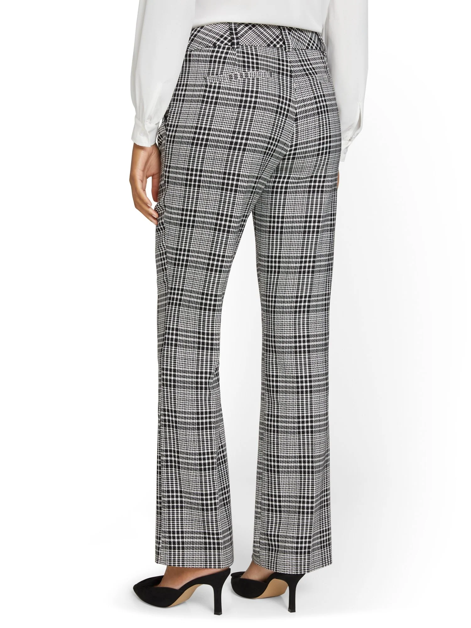 Petite Plaid Mid-Rise Modern Bootcut Pant - Image 3