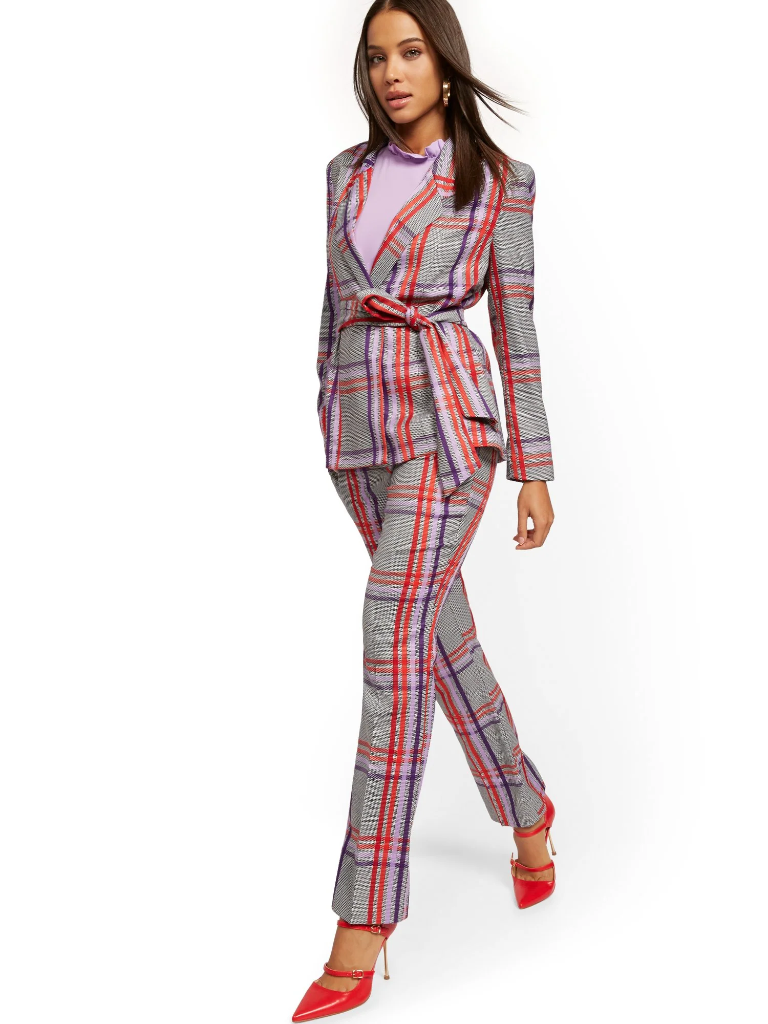 Petite Plaid Straight-Leg Pant - Signature - 7th Avenue