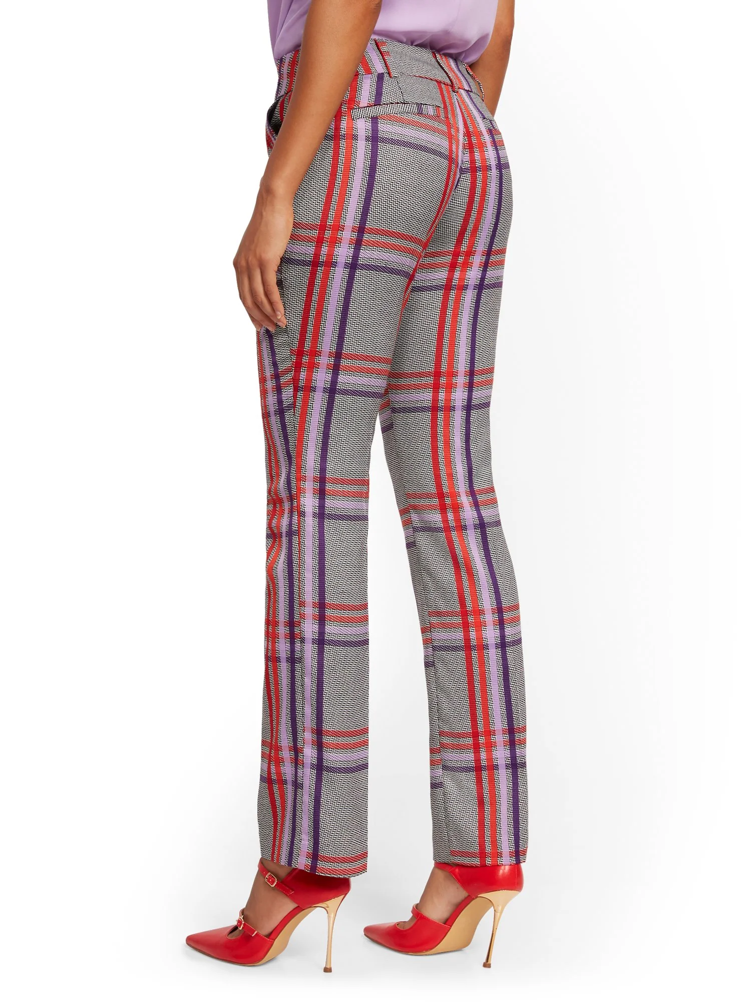 Petite Plaid Straight-Leg Pant - Signature - 7th Avenue - Image 3