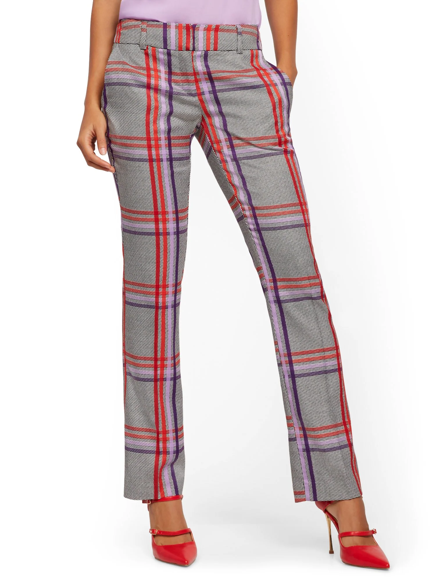 Petite Plaid Straight-Leg Pant - Signature - 7th Avenue - Image 4