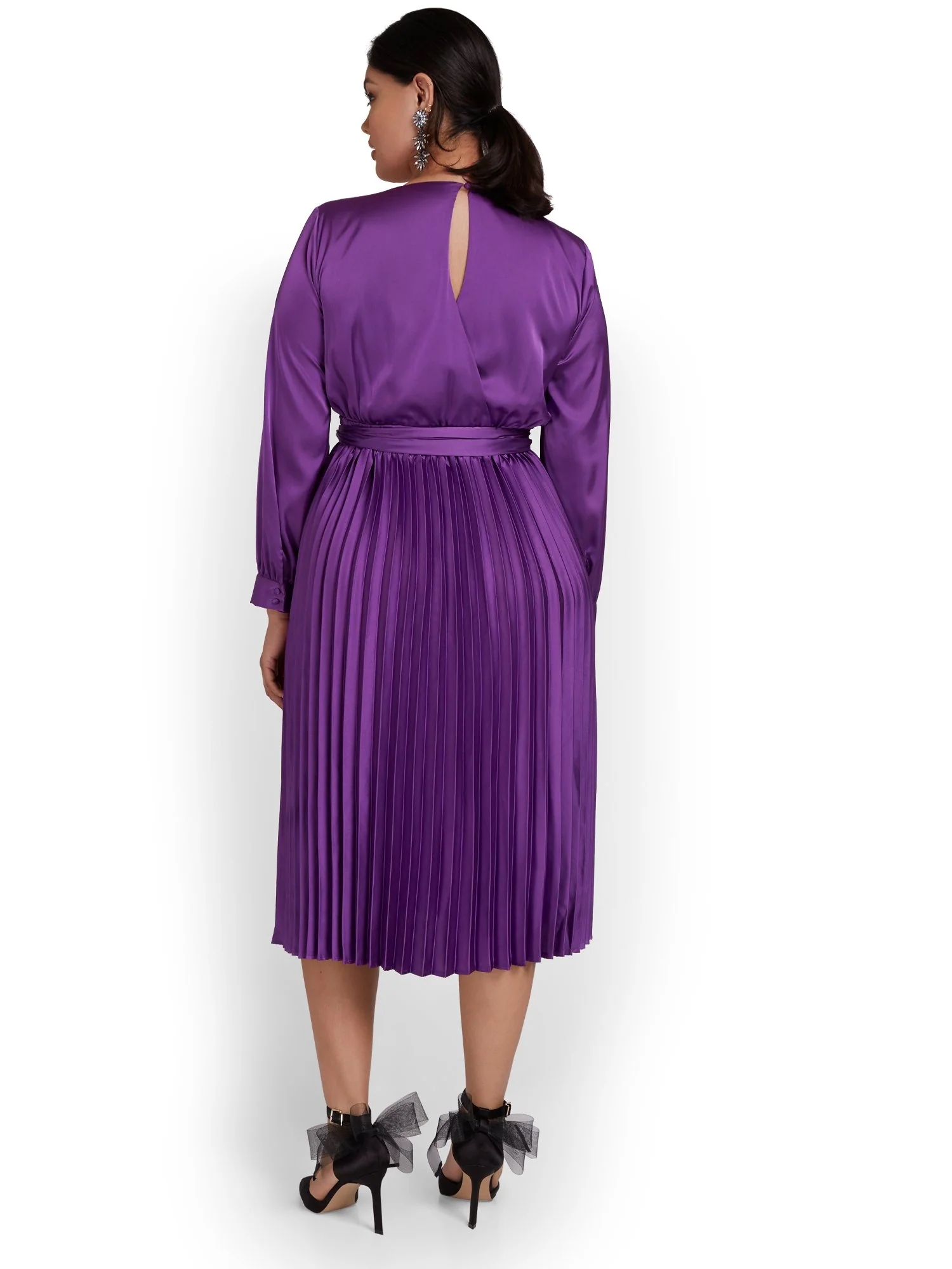 Petite Pleated Midi Dress - Image 3