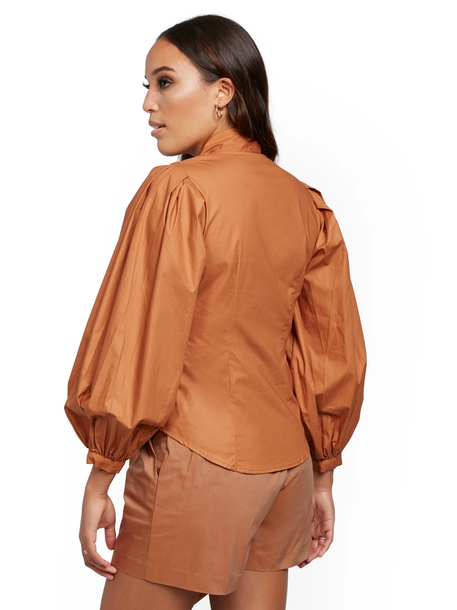 Petite Poplin Bow Blouse - Image 7