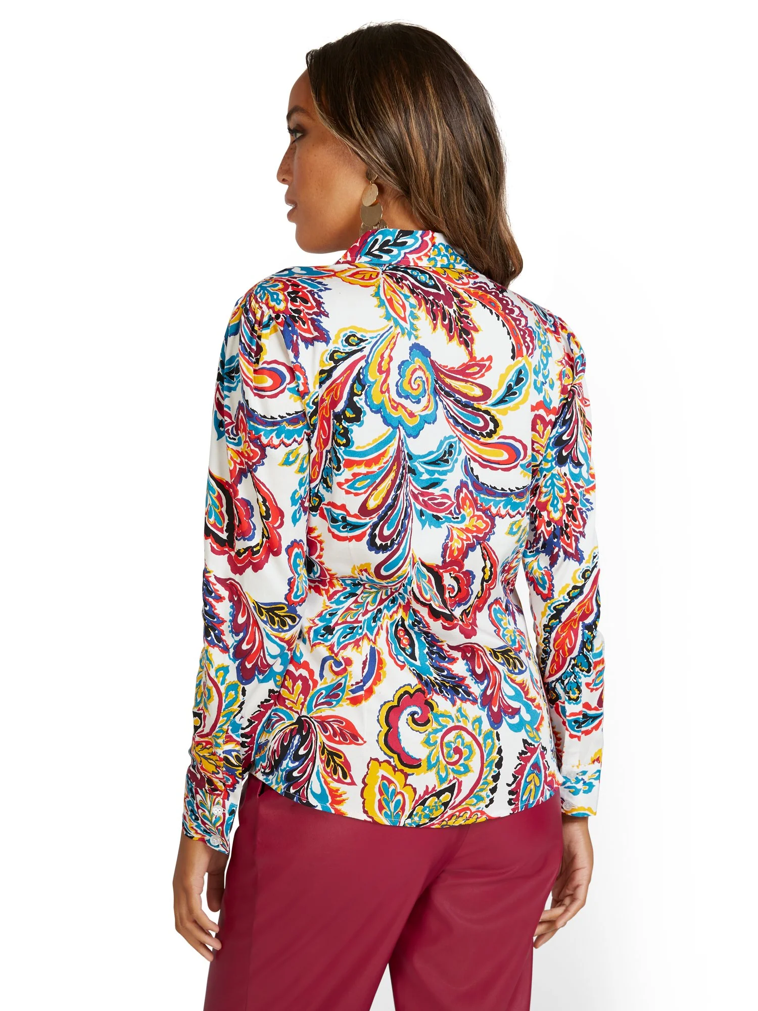 Petite Puff-Sleeve Madison Shirt - Paisley - Image 6