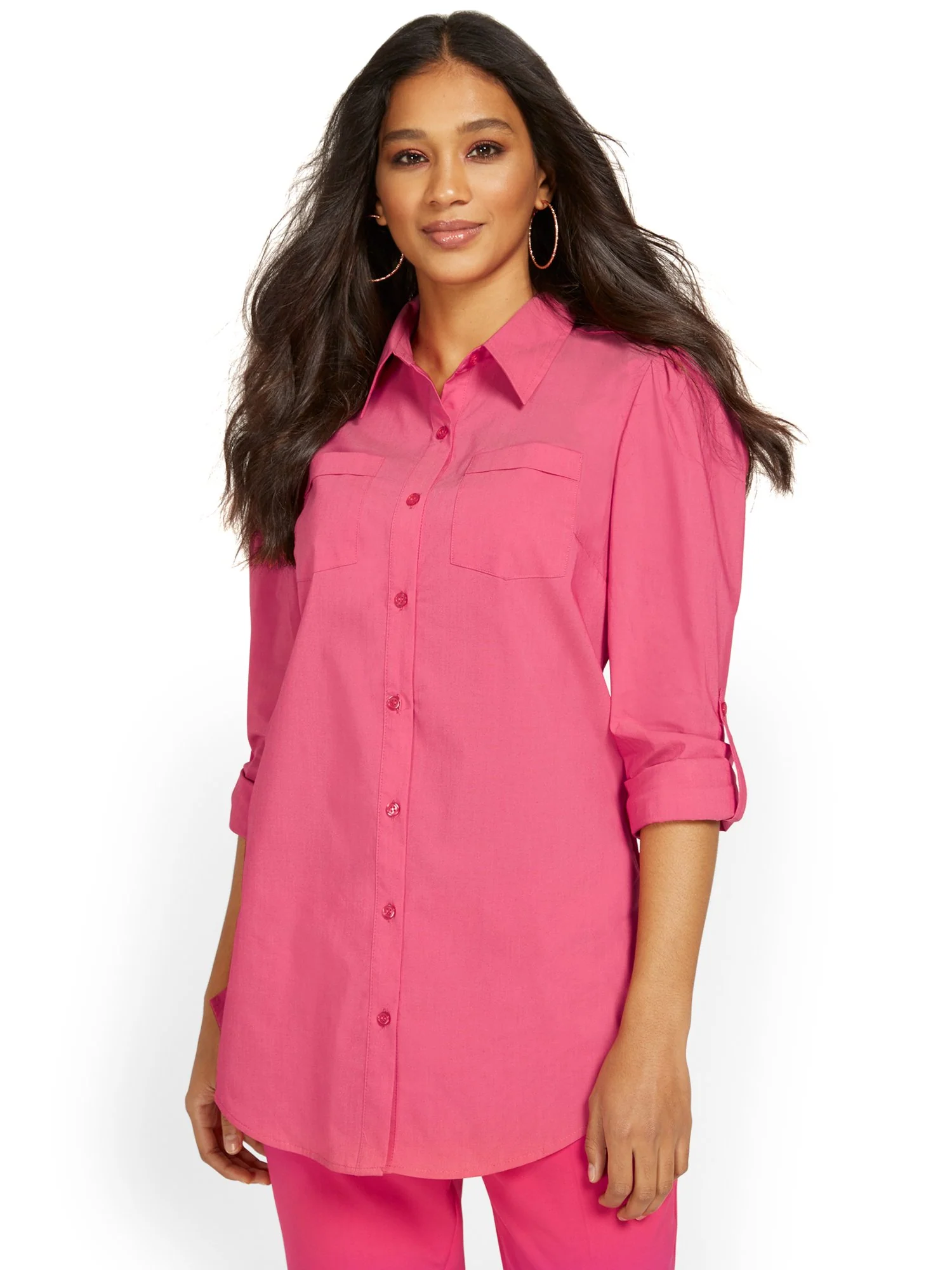 Petite Puff-Sleeve Madison Tunic Shirt - Image 12
