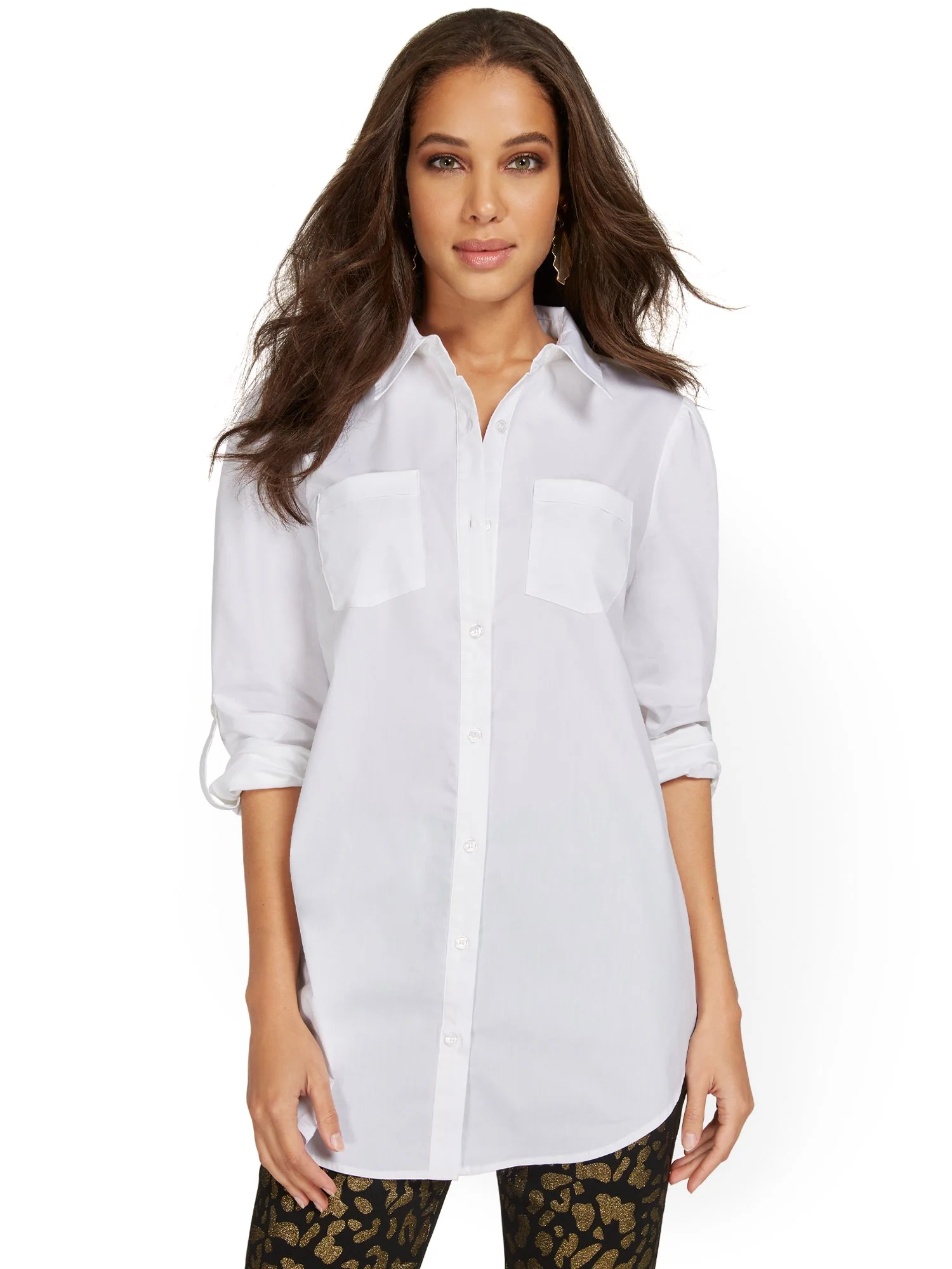 Petite Puff-Sleeve Madison Tunic Shirt - Image 4