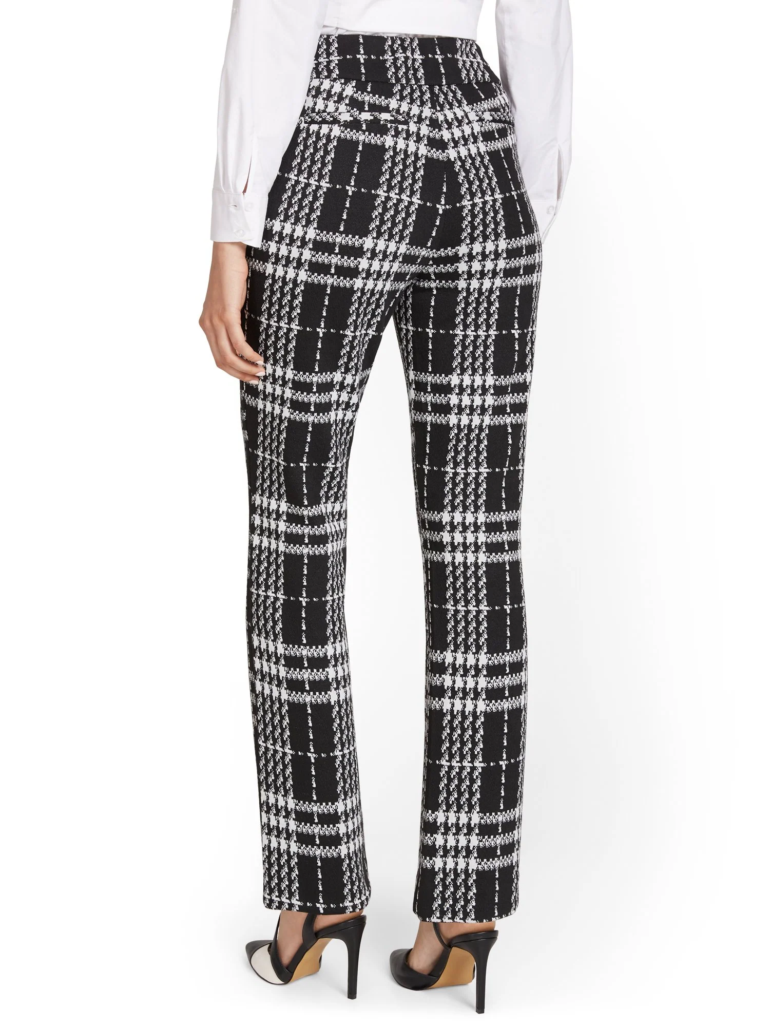 Petite Pull-On Plaid Straight-Leg Ponte Pant - Superflex - Image 3
