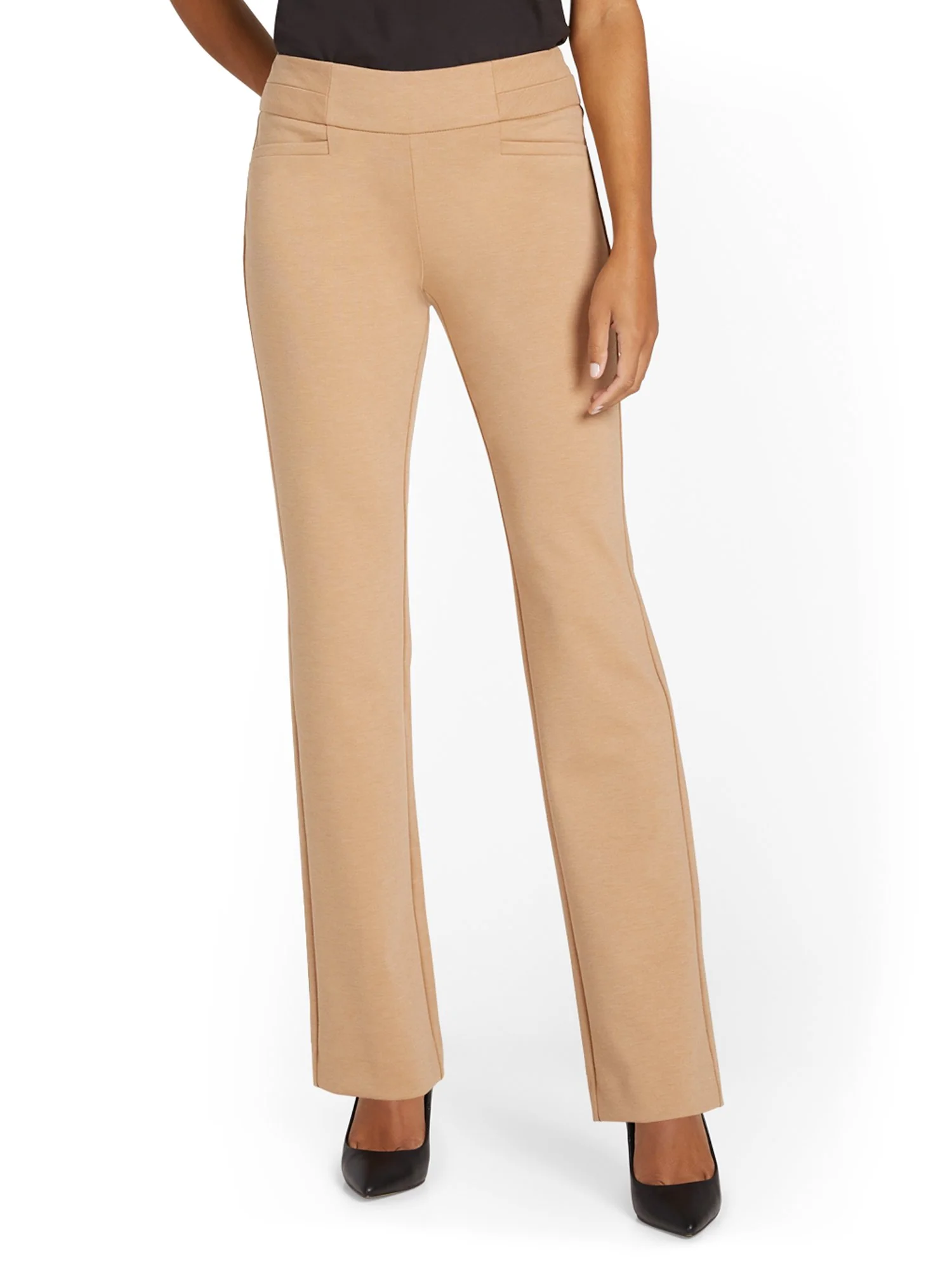 Petite Pull-On Straight-Leg Ponte Pant - Superflex