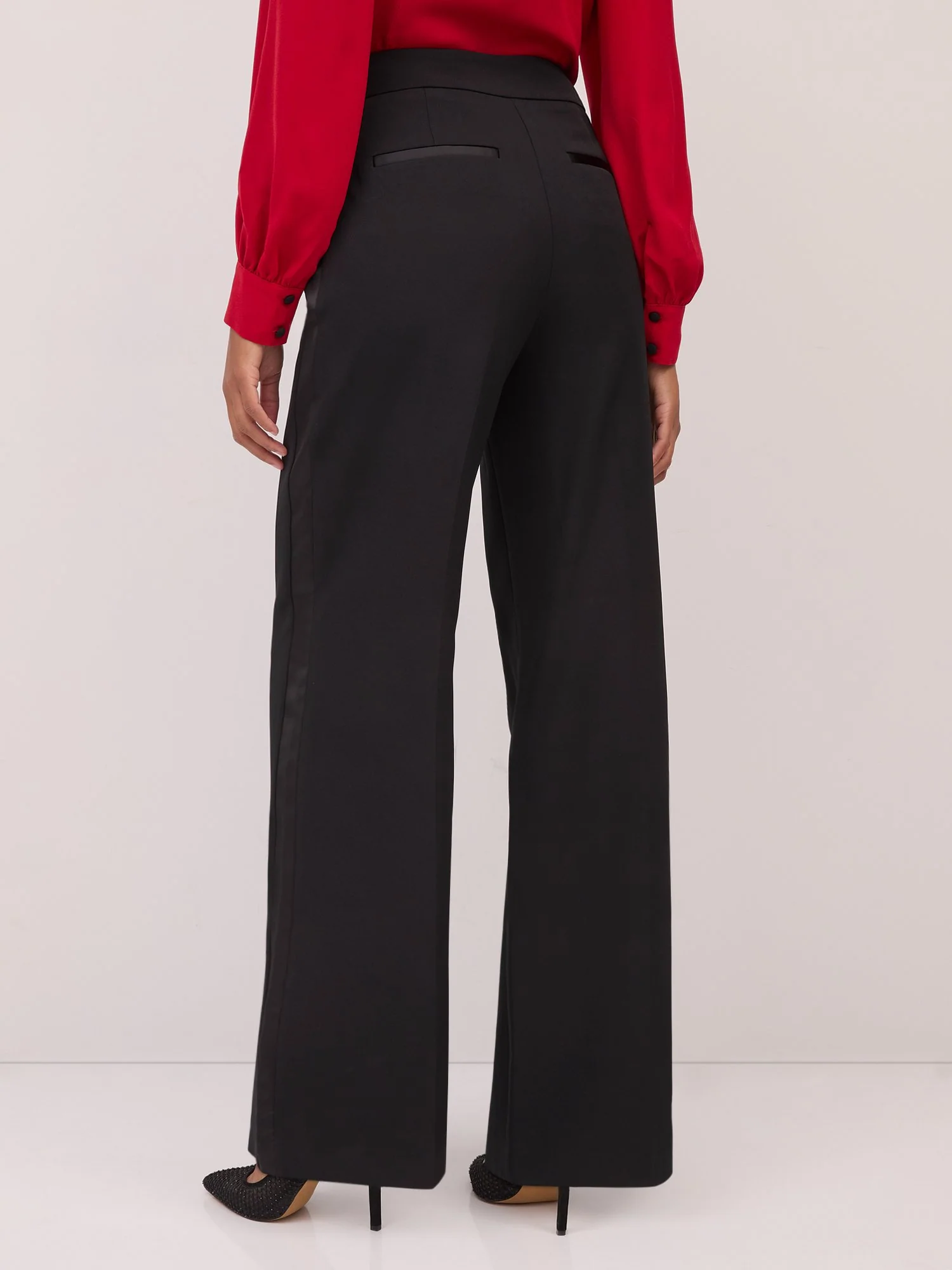 Petite Satin Side-Stripe Wide-Leg Pant - Image 3