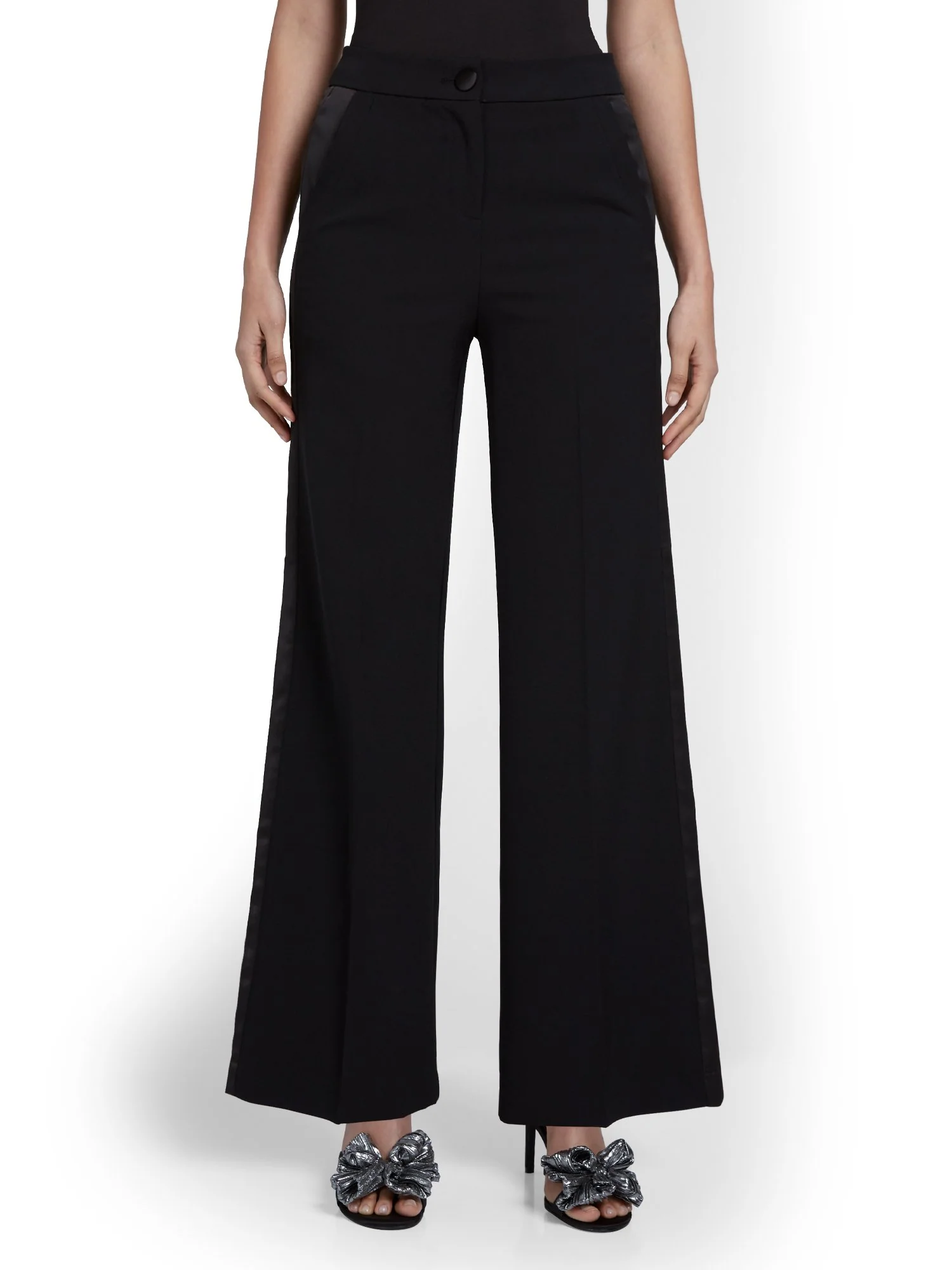 Petite Satin-Trim Wide-Leg Tuxedo Pant - Image 6