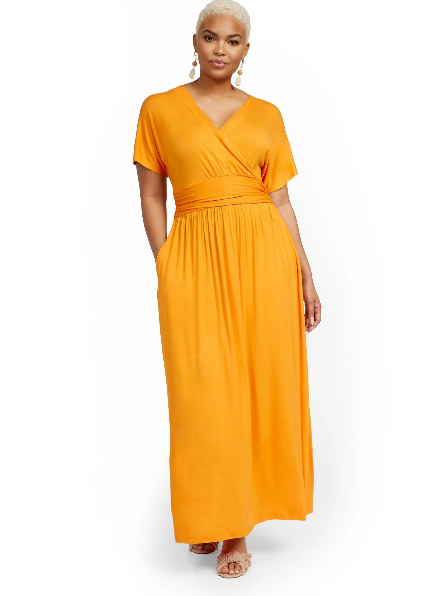 Petite Short-Sleeve Dolman Maxi Dress - Image 12