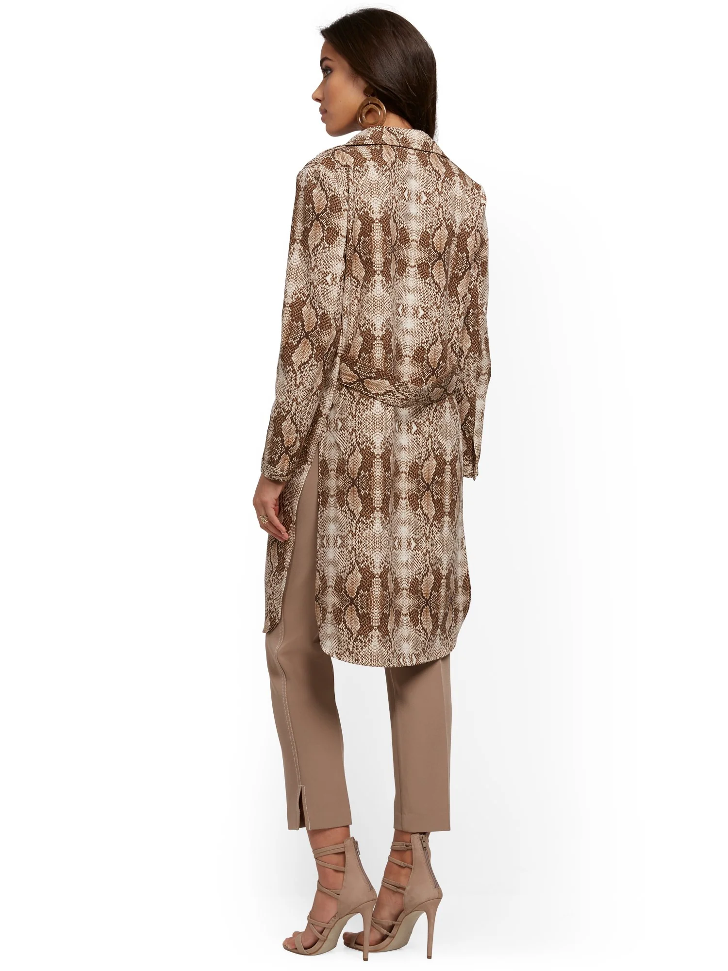 Petite Snake-Print Open-Front Jacket - 7th Avenue - Image 3