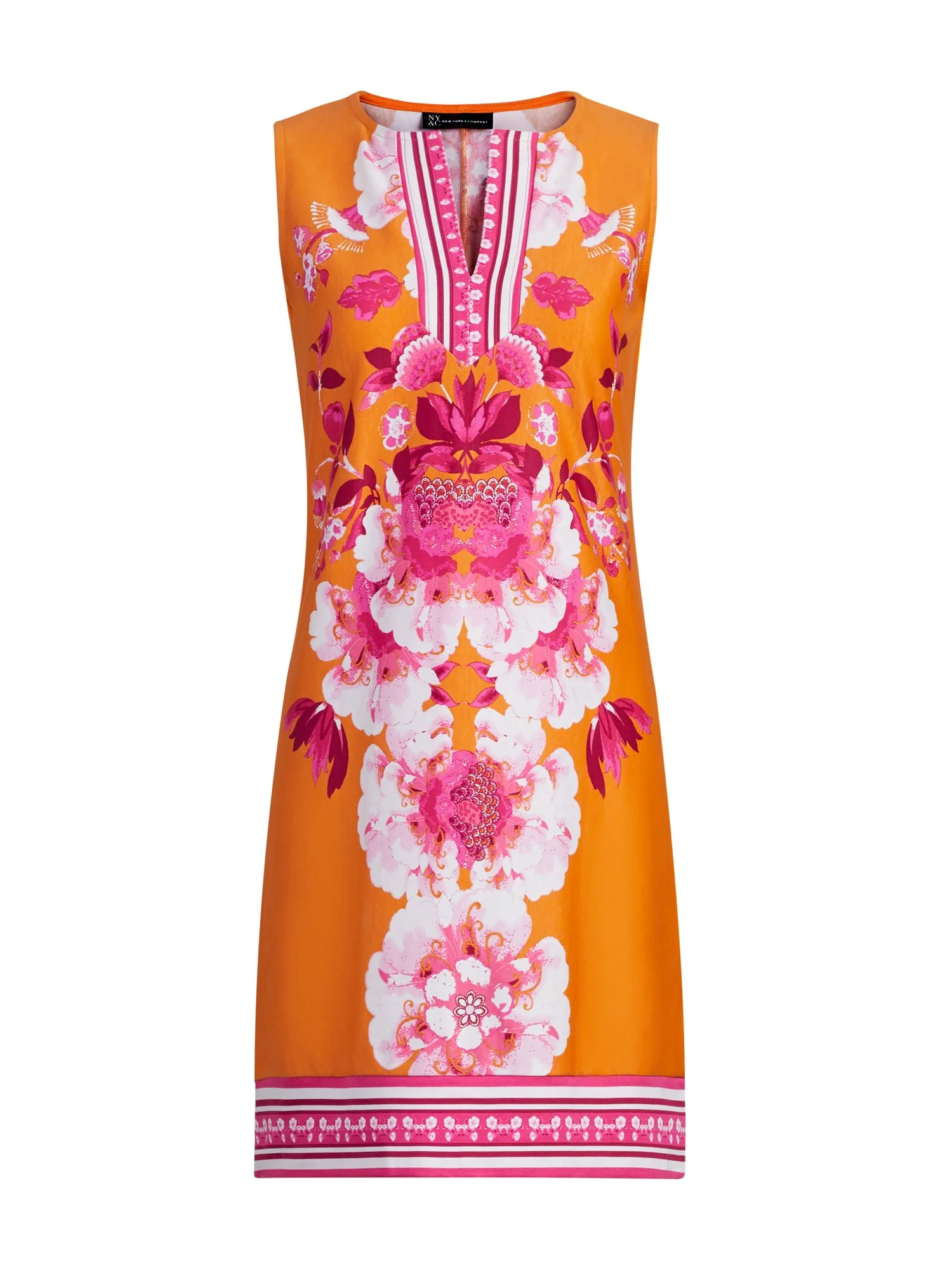 Petite Split-Neck Cotton Shift Dress - Image 5