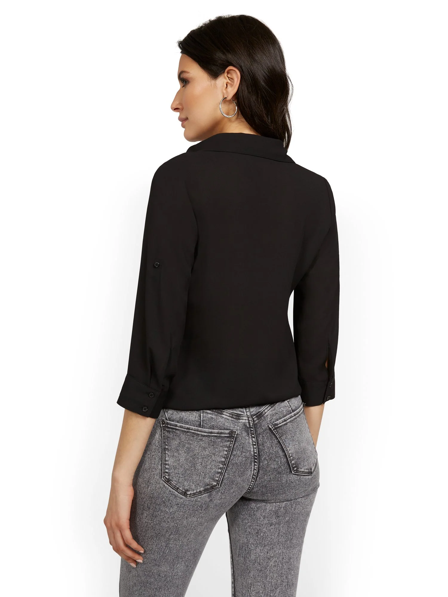 Petite Split-Neck Double Pocket Top - Image 3
