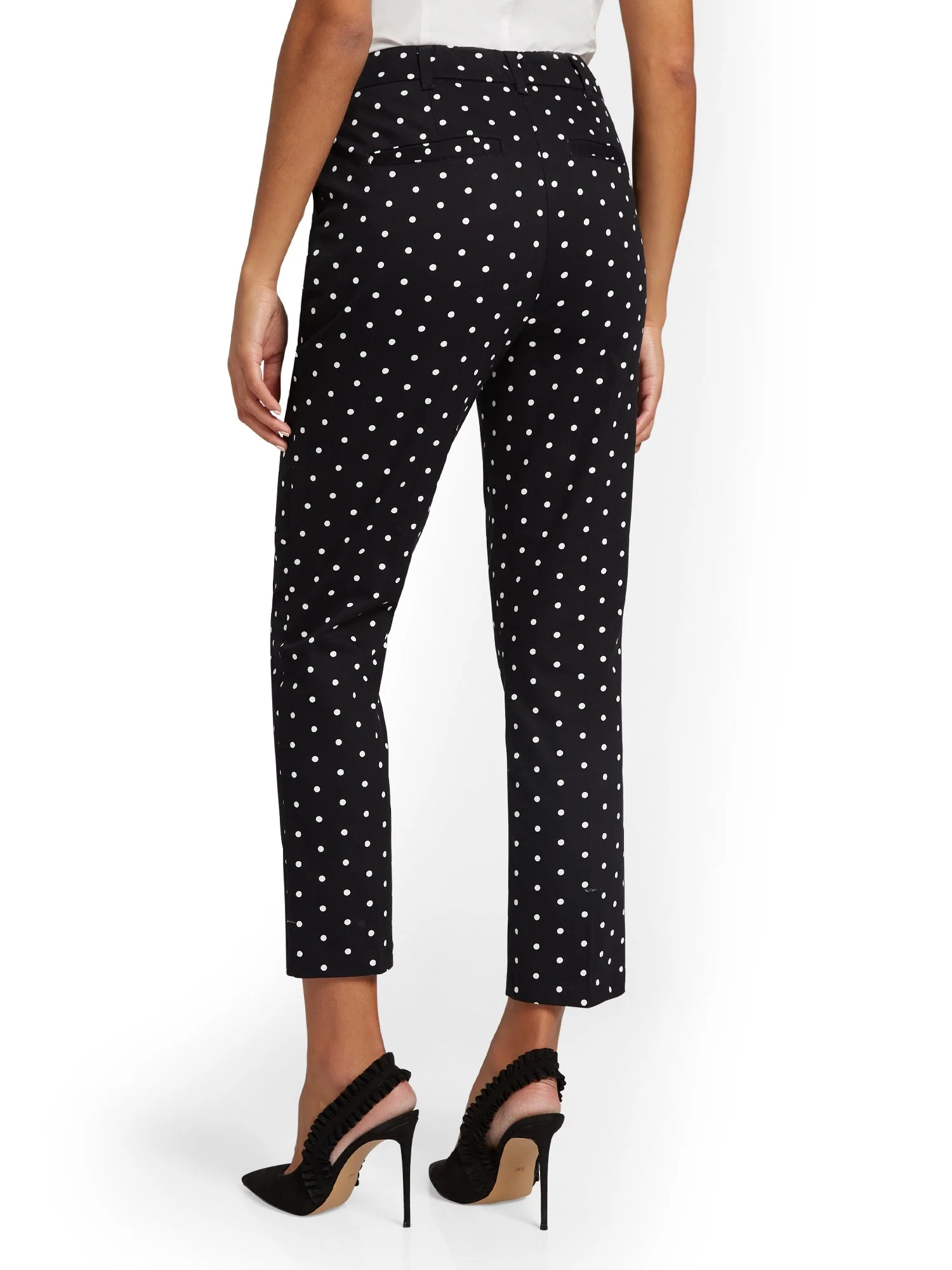 Petite Straight-Leg High-Waisted Polka-Dot Ankle Pant - NY&Chic Collection - Image 3