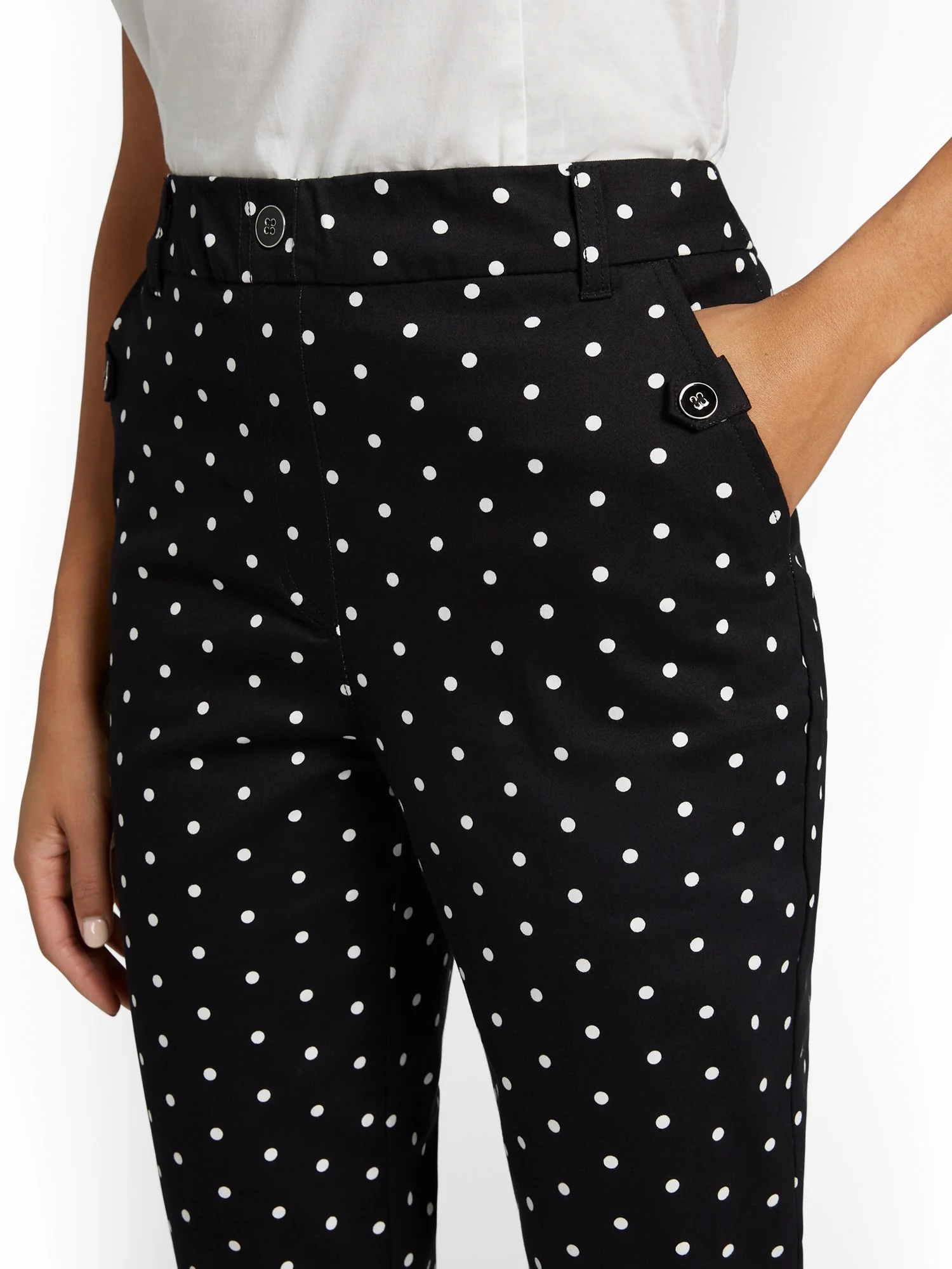 Petite Straight-Leg High-Waisted Polka-Dot Ankle Pant - NY&Chic Collection - Image 6