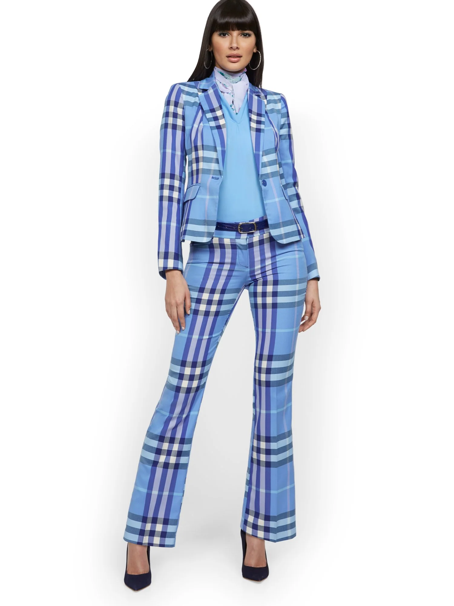 Petite Straight-Leg Pant - Modern - Plaid - 7th Avenue - Image 4