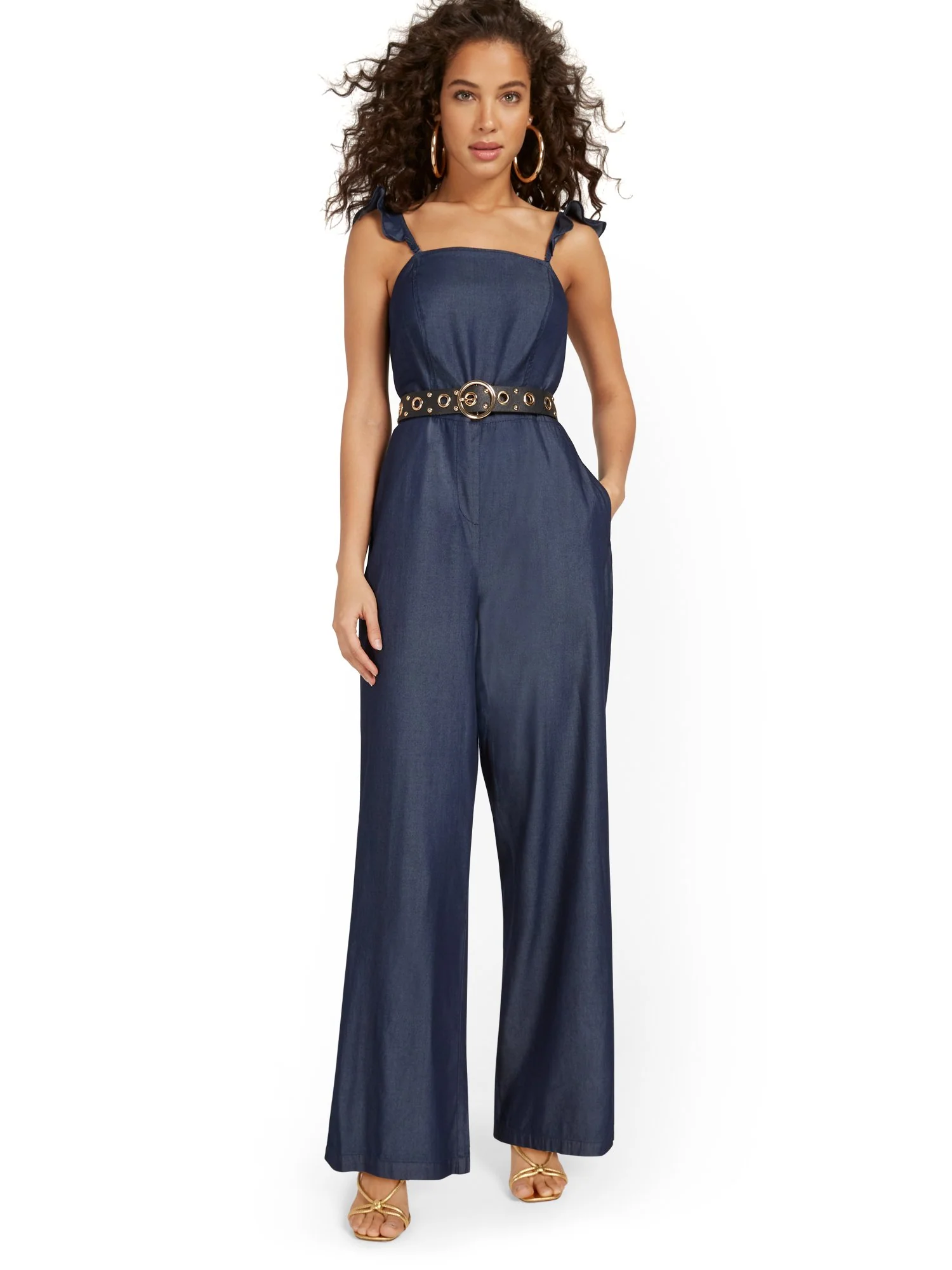 Petite Tencel Wide-Leg Jumpsuit - Image 2