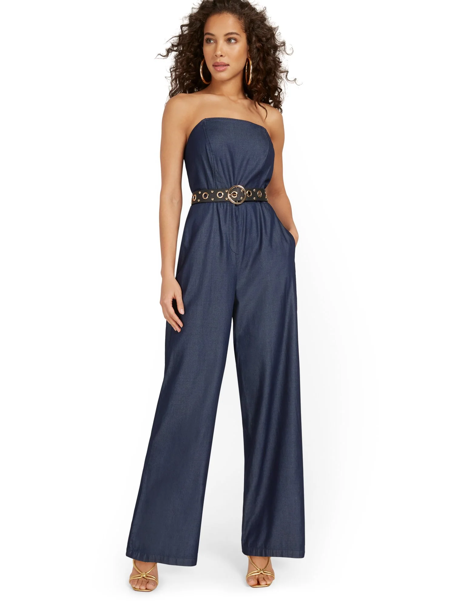 Petite Tencel Wide-Leg Jumpsuit - Image 4