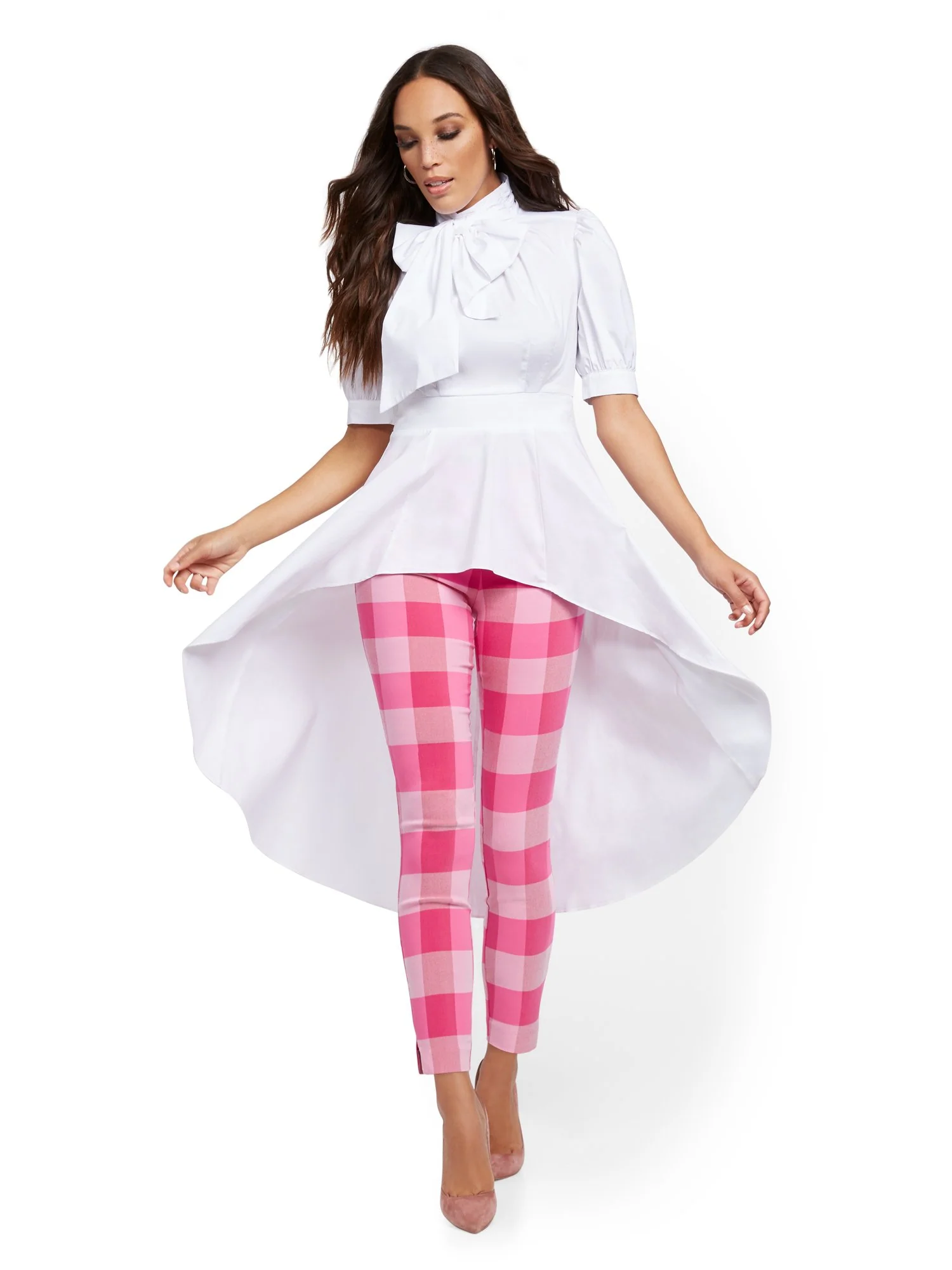 Petite Whitney High-Waisted Pull-On Ankle Pant - Plaid - Image 8