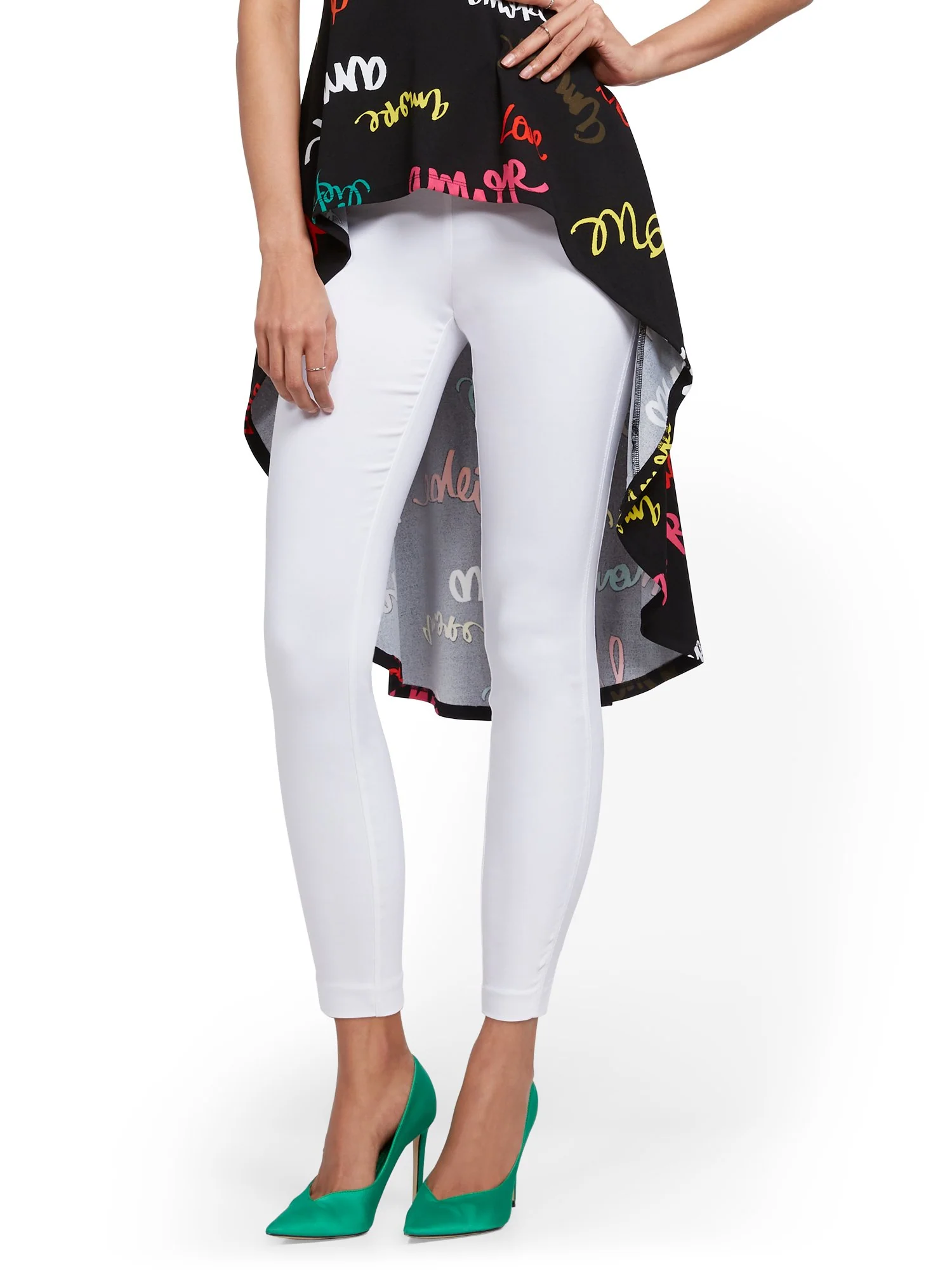 Petite Whitney High-Waisted Pull-On Ankle Pant - White - Image 2