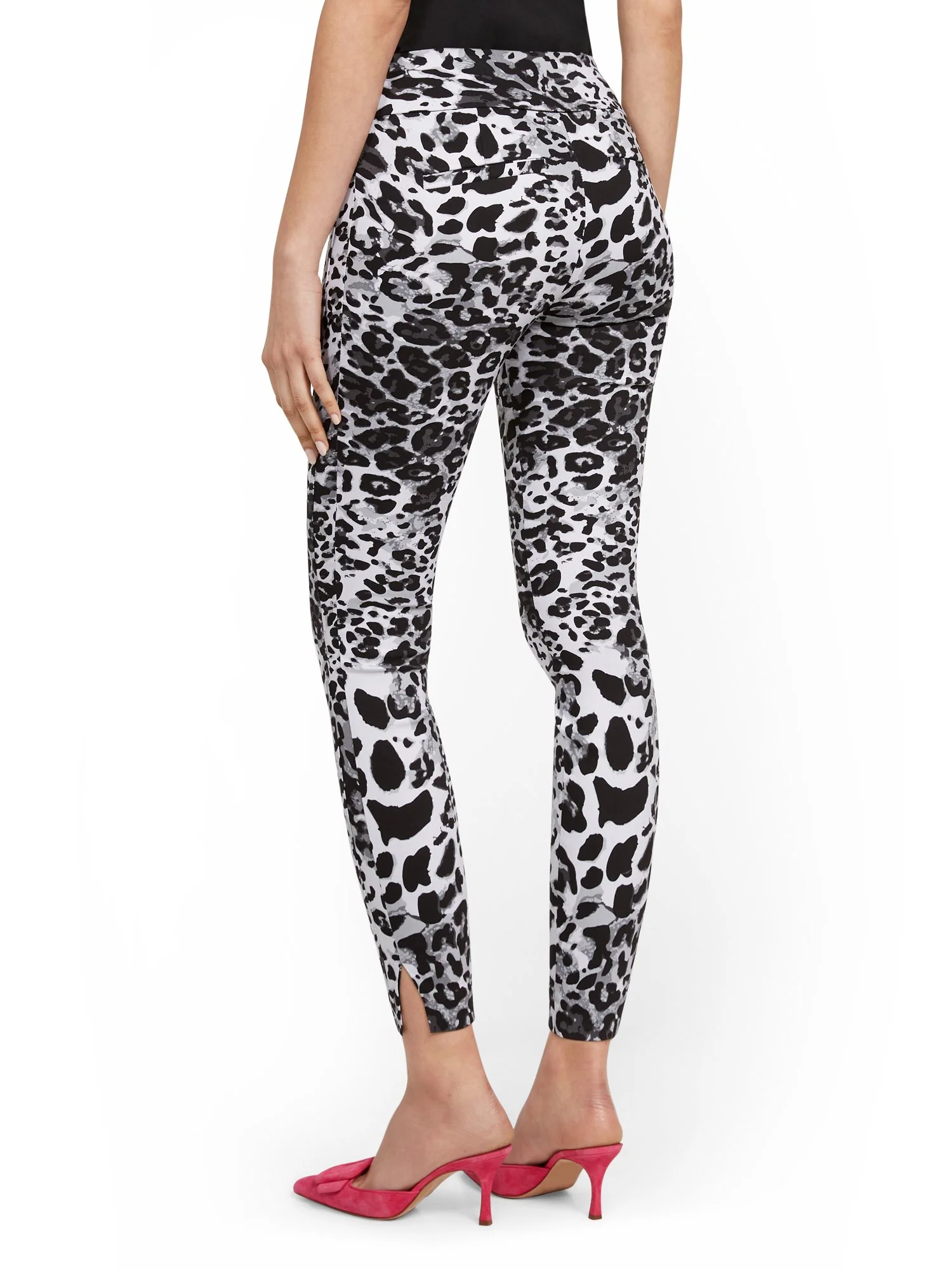 Petite Whitney High-Waisted Pull-On Slim-Leg Ankle Pant - Leopard-Print - Image 3