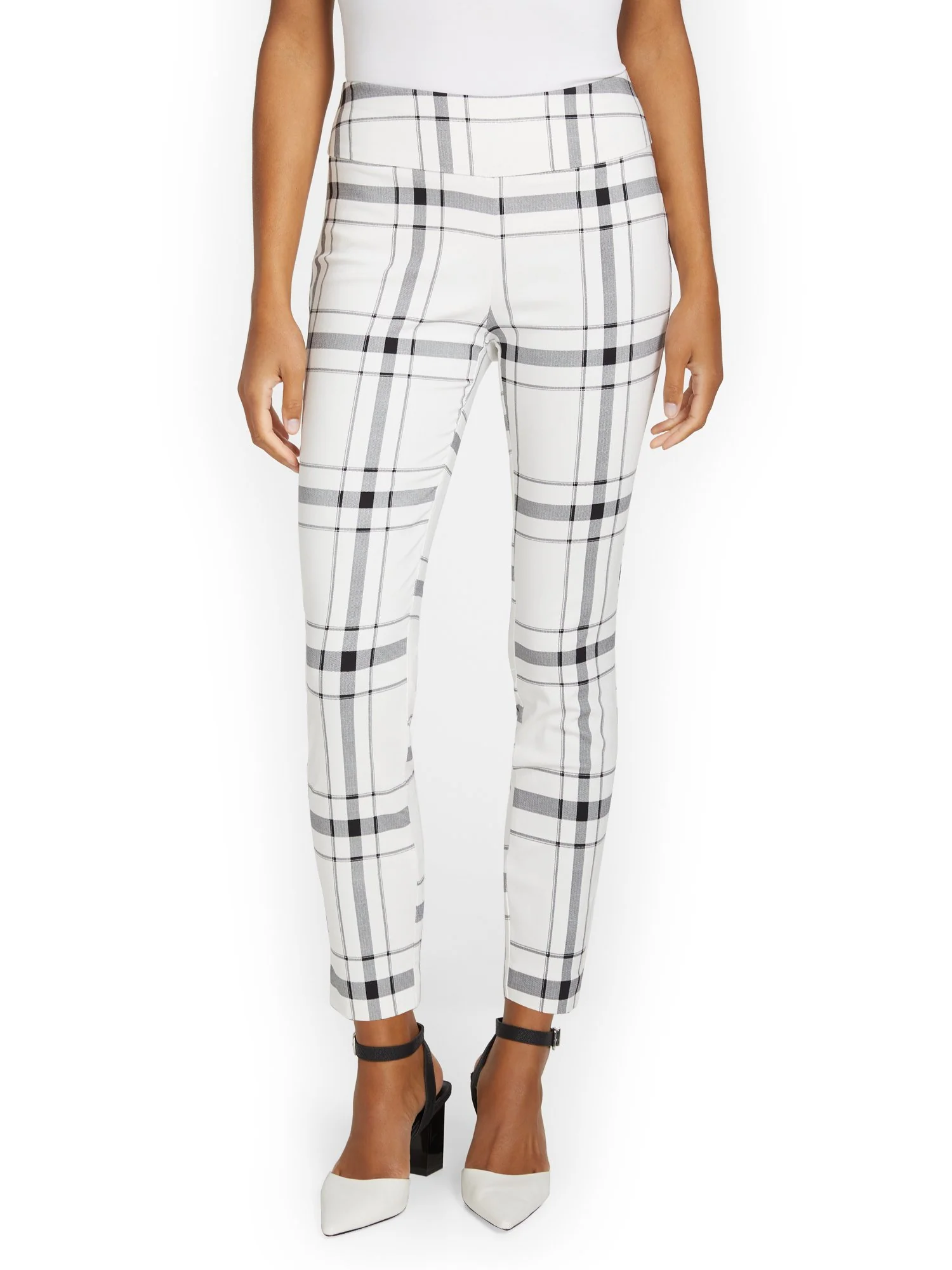 Petite Whitney High-Waisted Pull-On Slim-Leg Ankle Pant - Plaid - Image 10