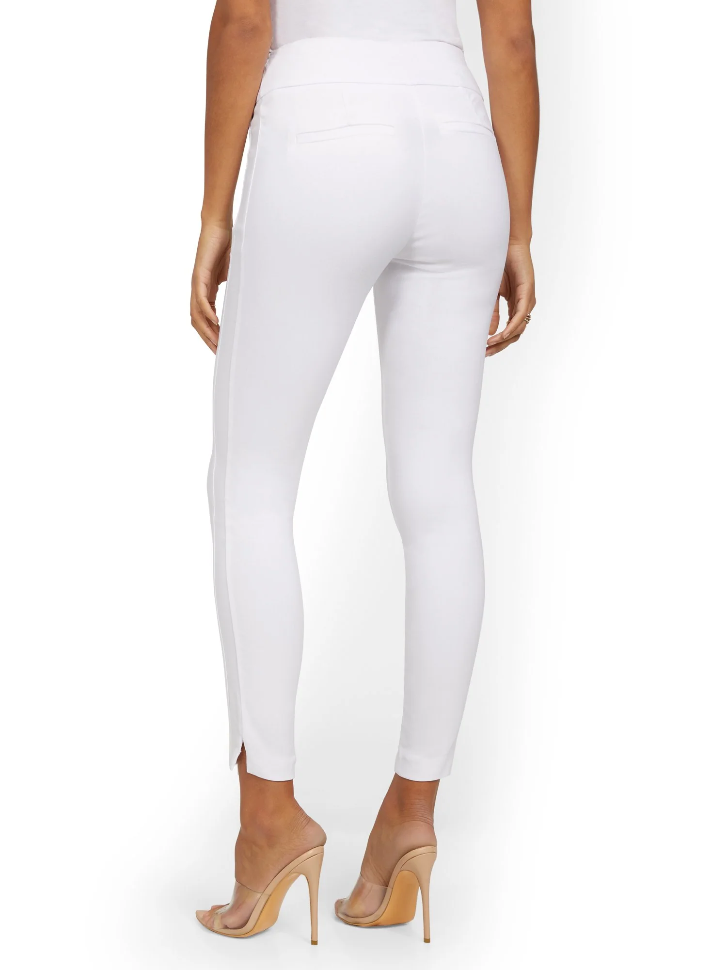 Petite Whitney High-Waisted Pull-On Slim-Leg Ankle Pant - White - Image 3