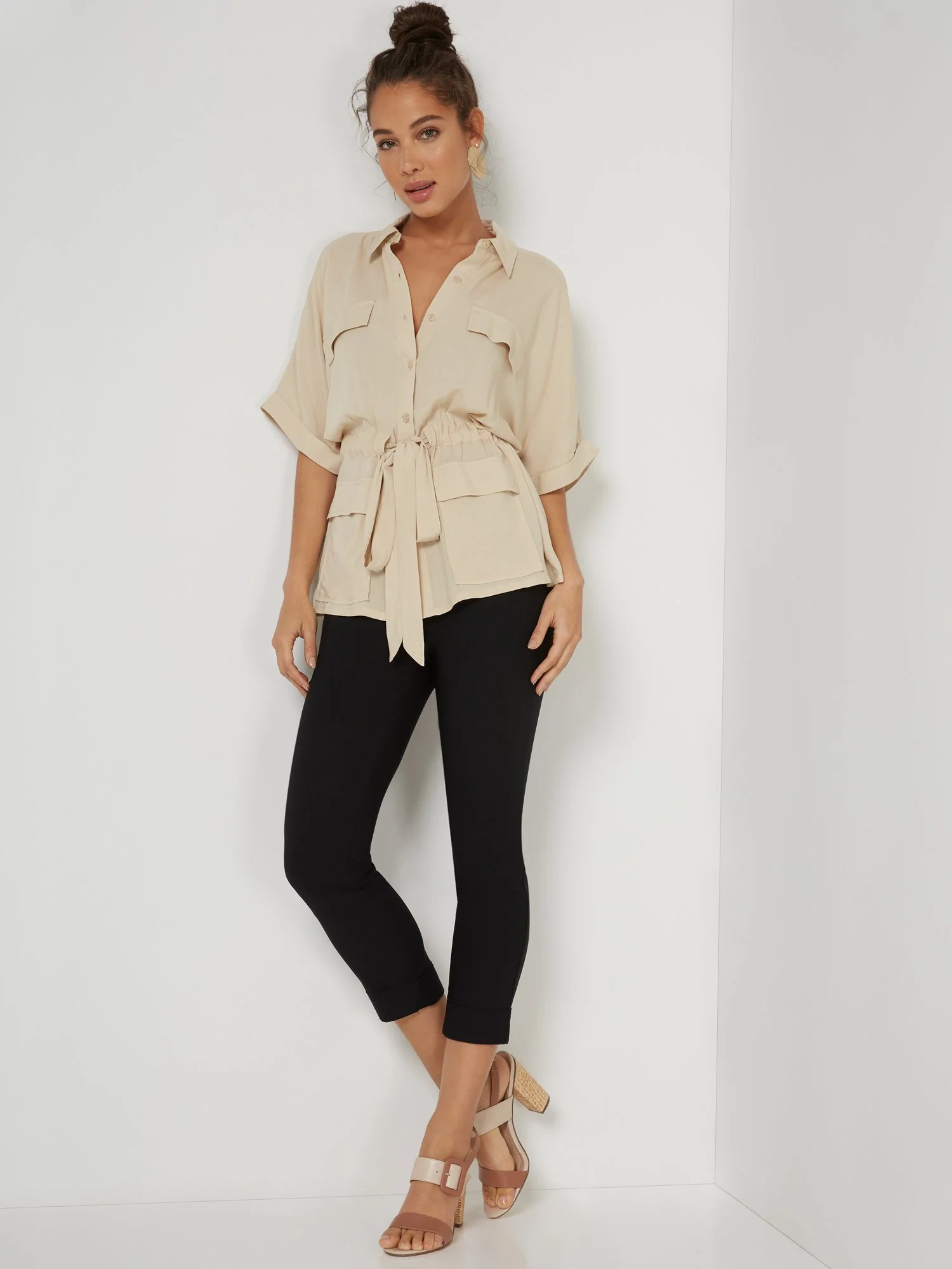 Petite Whitney High-Waisted Pull-On Slim-Leg Capri Pant - Image 4